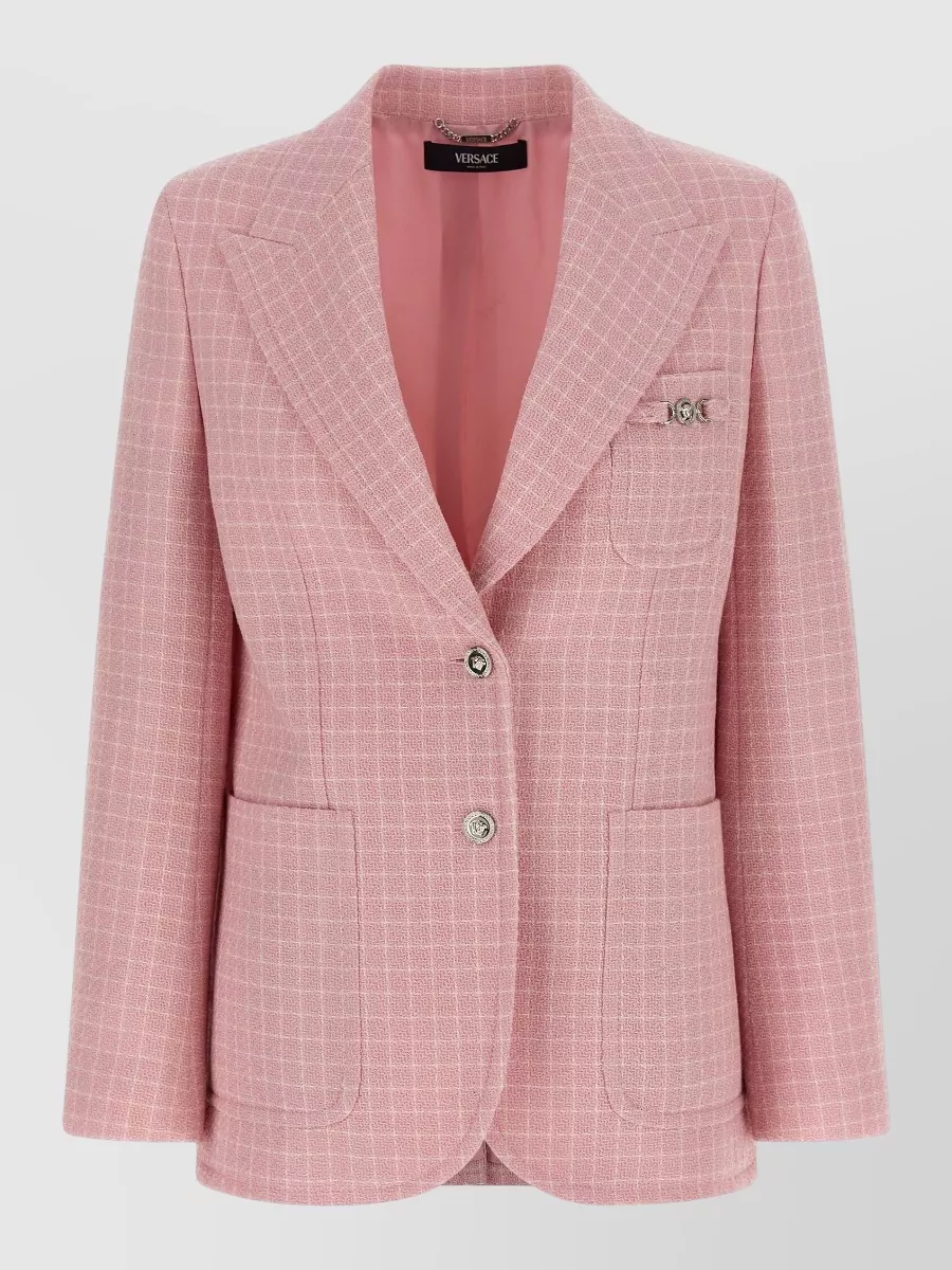Versace checked wool blazer