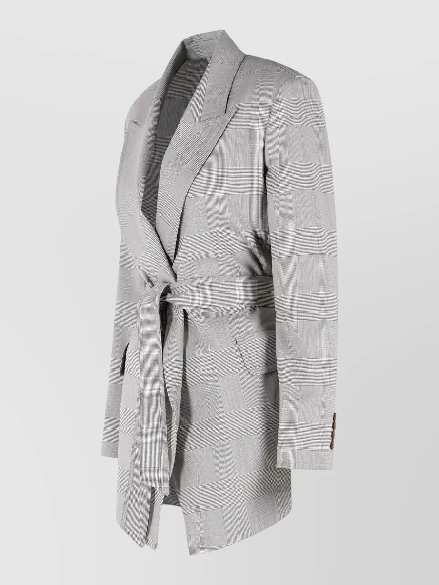 Max Mara Wool Prince Of Wales Single-Breasted Suit Jacket