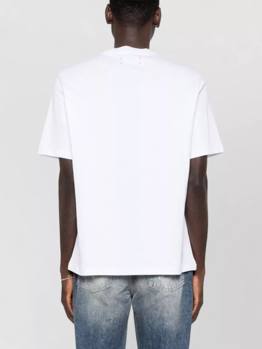 Amiri Straight Hem Short Sleeve Crew Neck Top