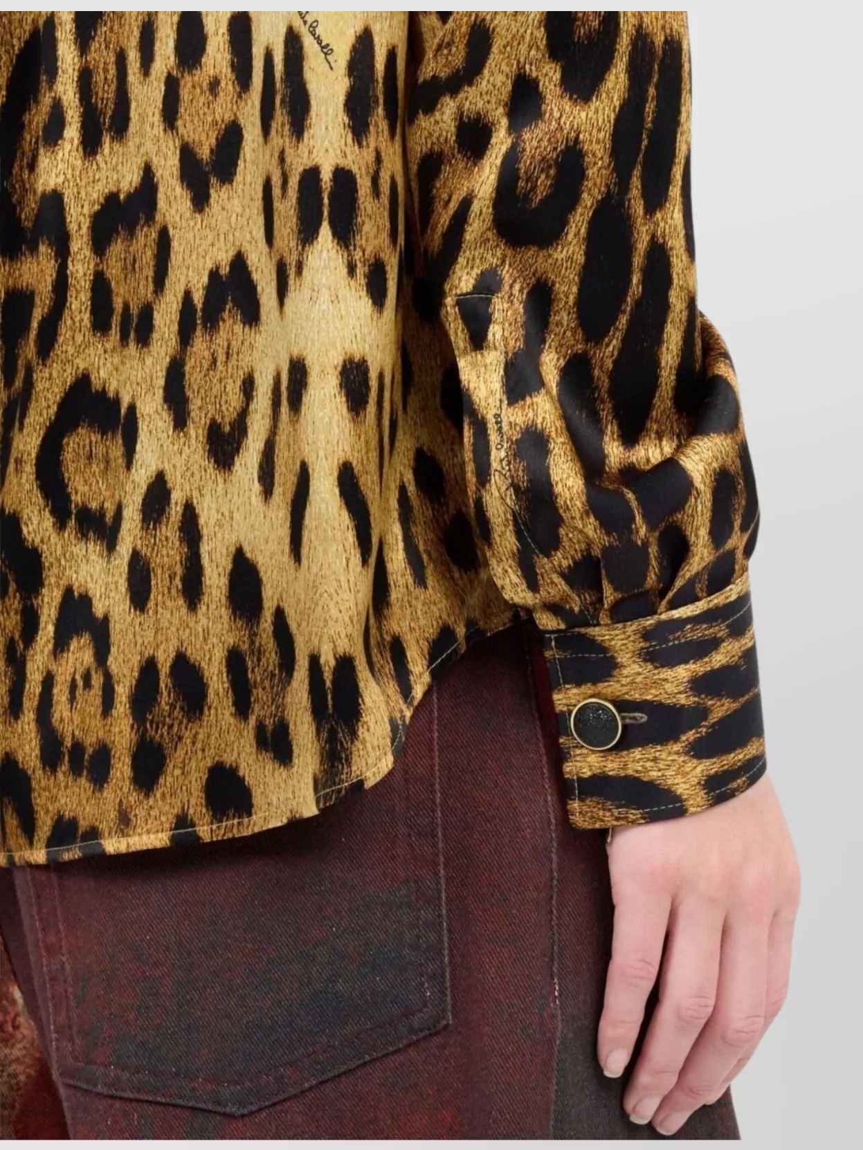 Roberto Cavalli Animal Print Long Sleeve Casual Top