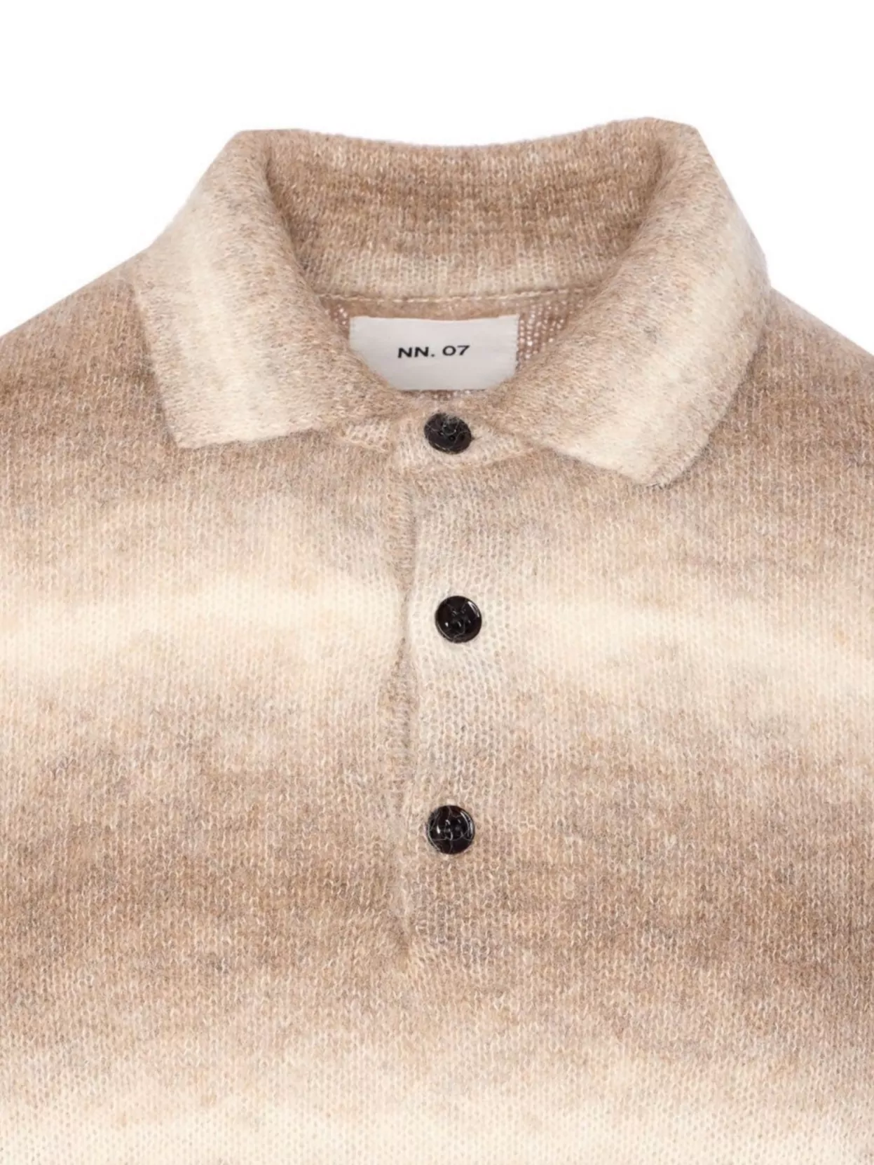 Nn.07 Long Sleeve Ribbed Knit Sweater With Regular Collar