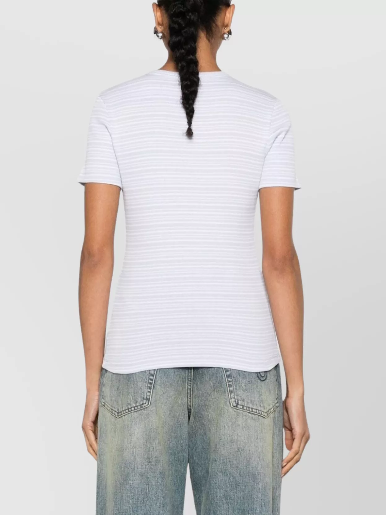 Filippa K T-Shirt Ribbed Cotton Horizontal Stripes