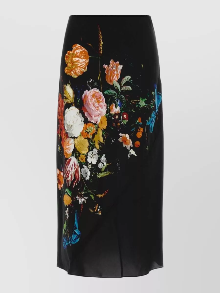 Dries Van Noten Satin Fitted Skirt