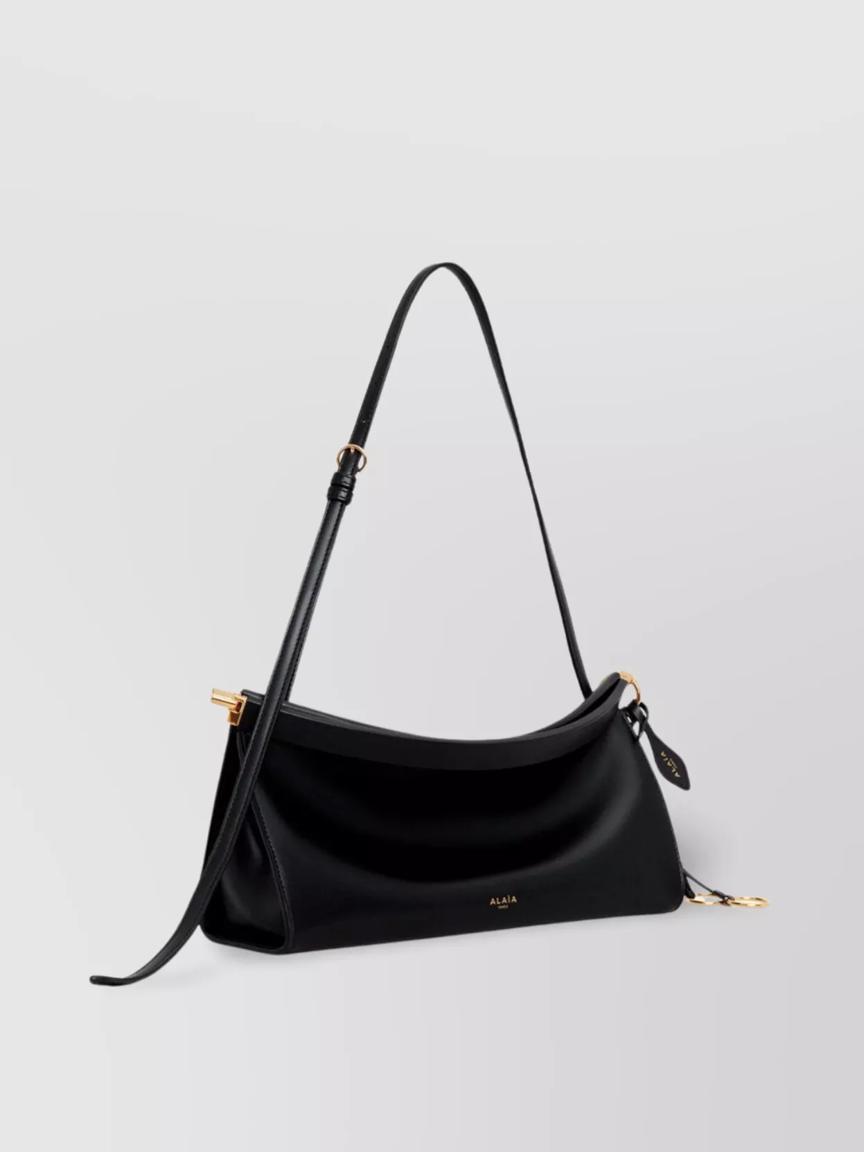 Shop Alaïa Click Leather Medium Bag In Metallic