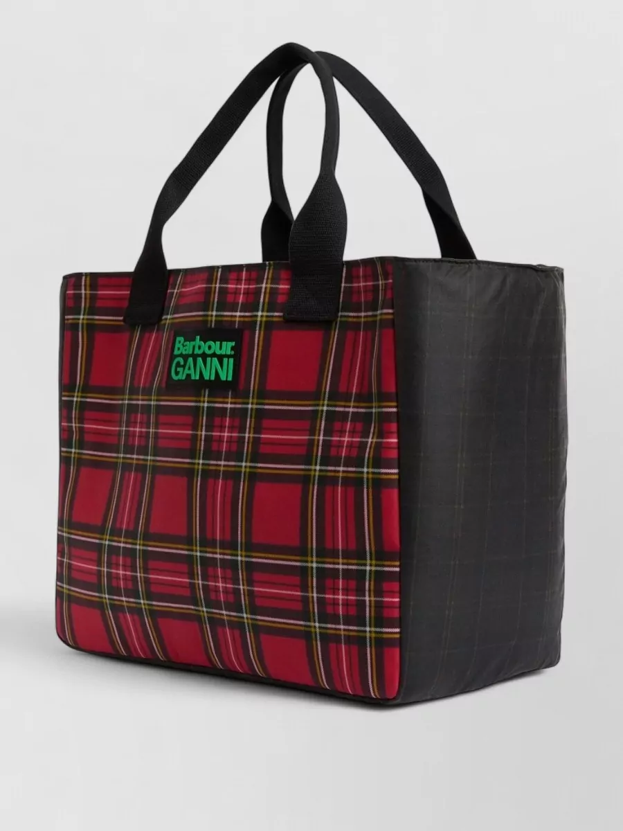 Barbour Waxed Cotton Checked Tote Bag