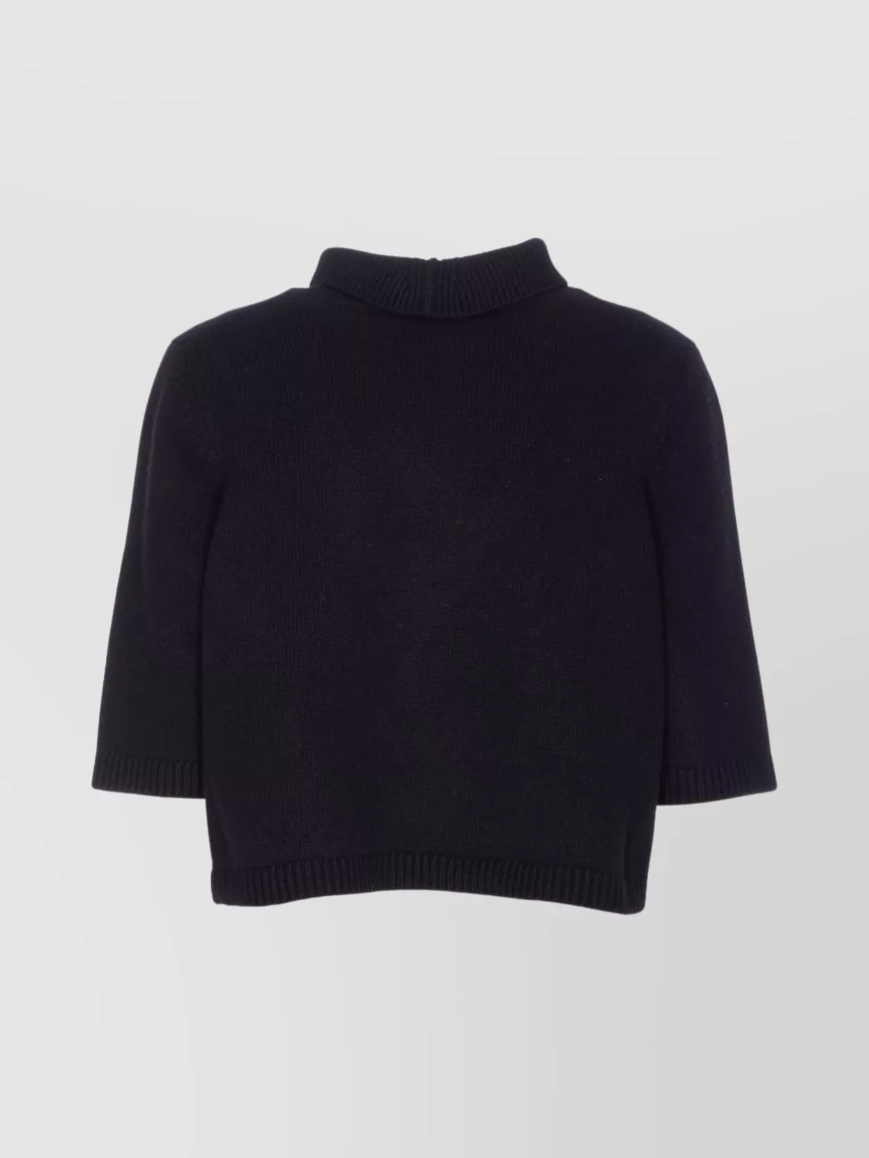 Alaïa Cropped High Neck Knit Jumper In Black