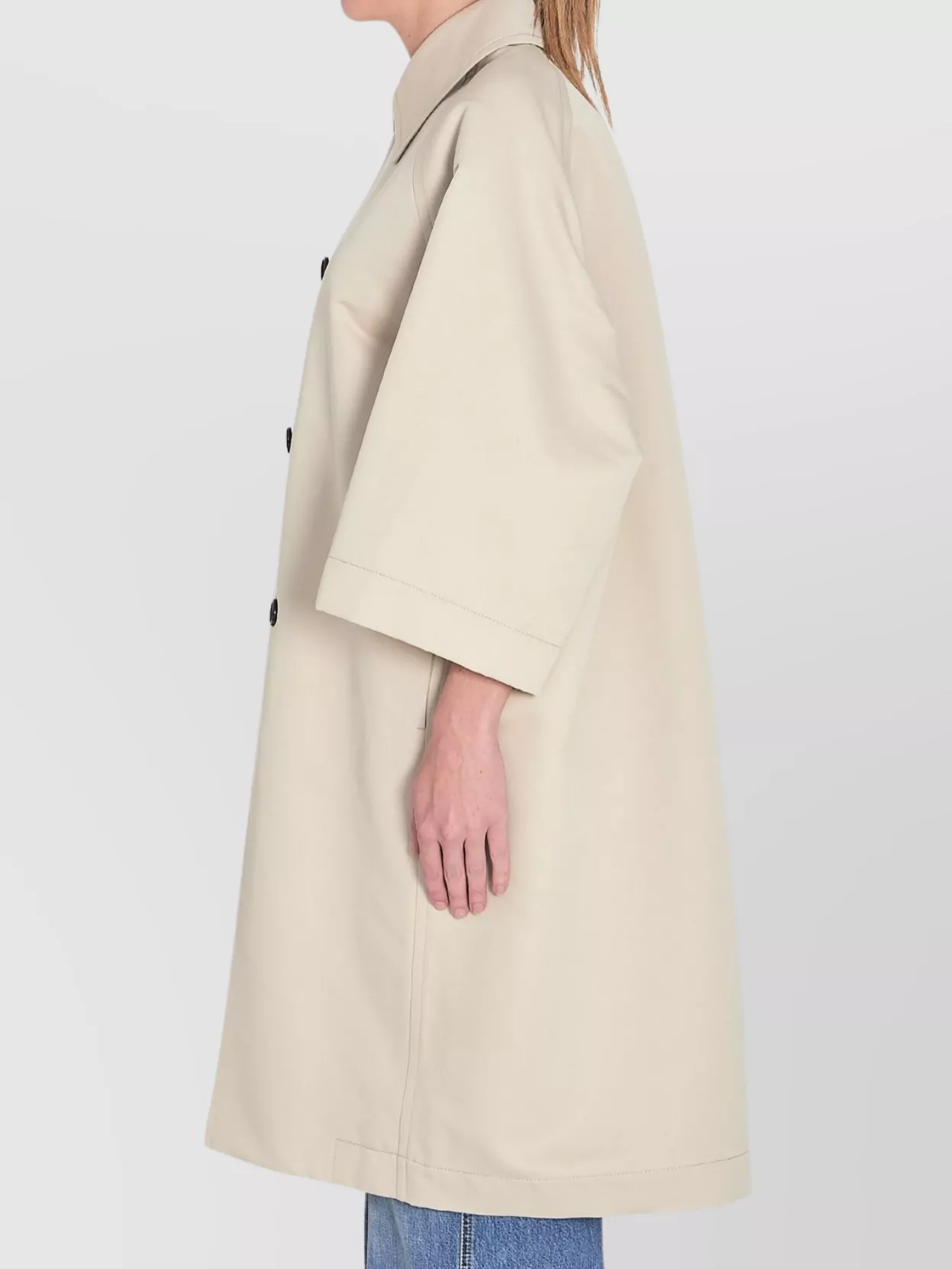 Bottega Veneta Cocoon Shape Knee Length Coat With Raglan Sleeves
