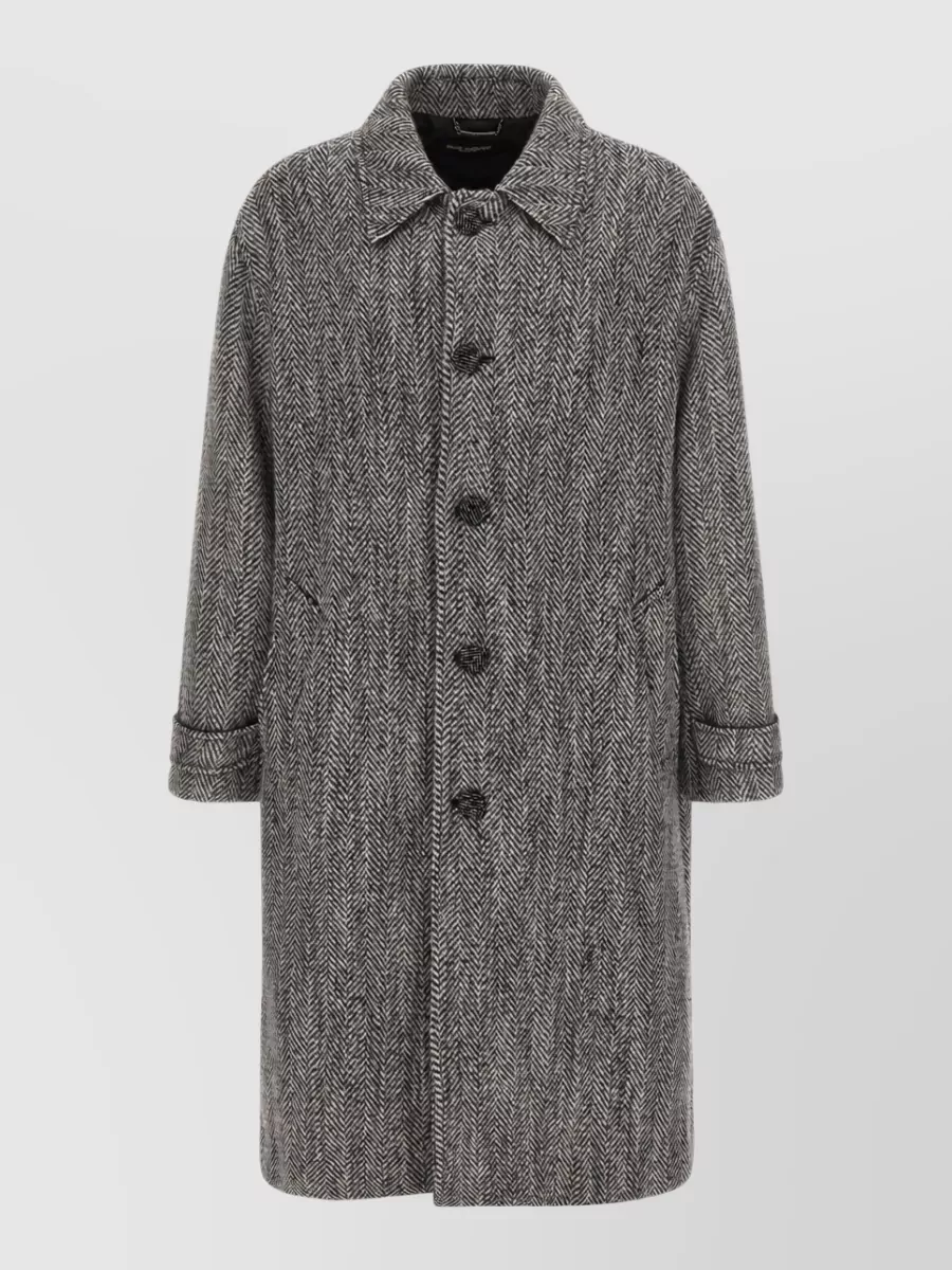 Dolce&Gabbana wool chevron single-breasted coat