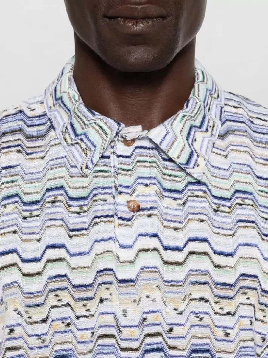 Missoni Cotton Zigzag Short-Sleeve Polo Shirt