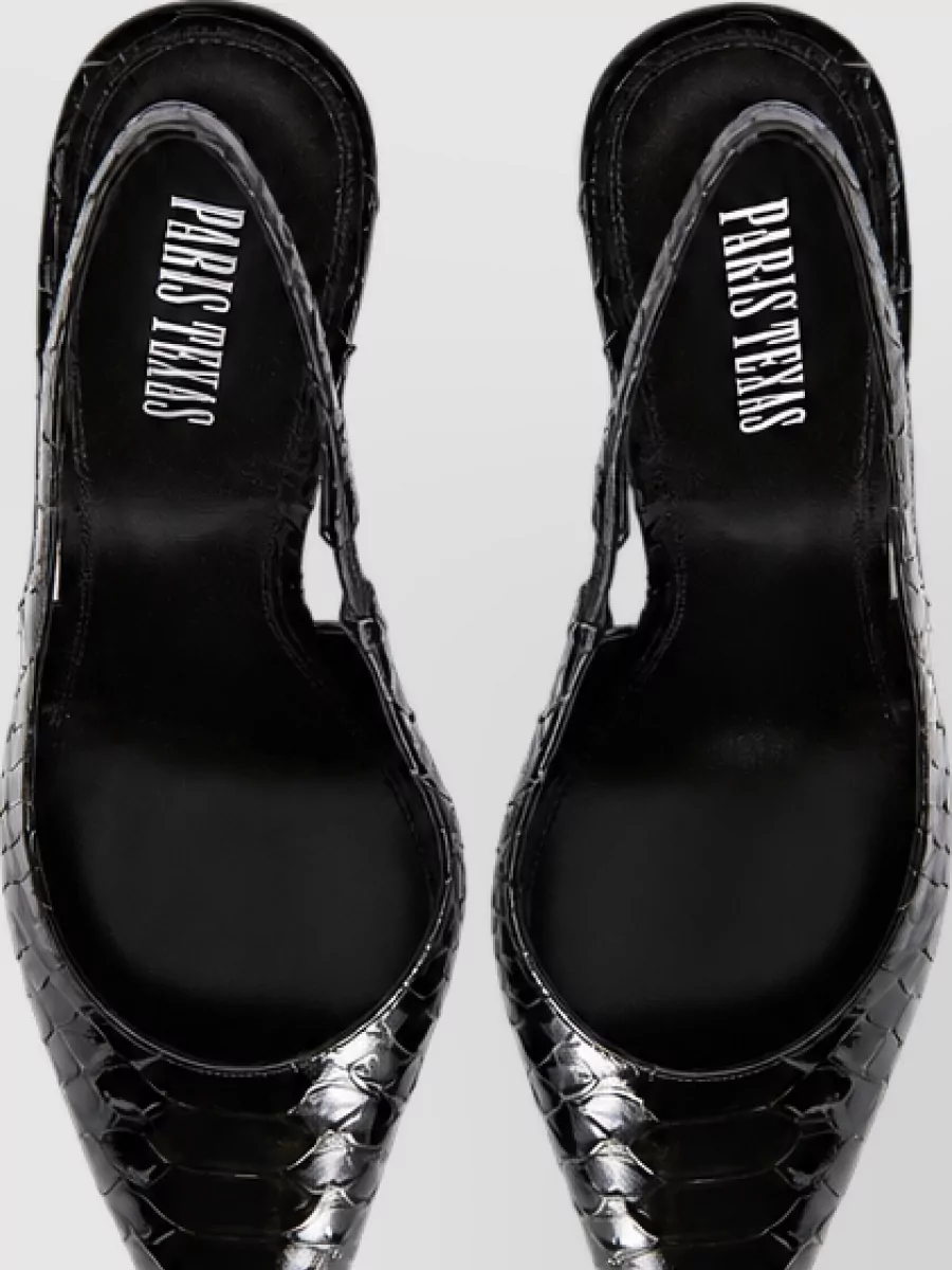Paris Texas Leather Python-Print Slingback Pumps