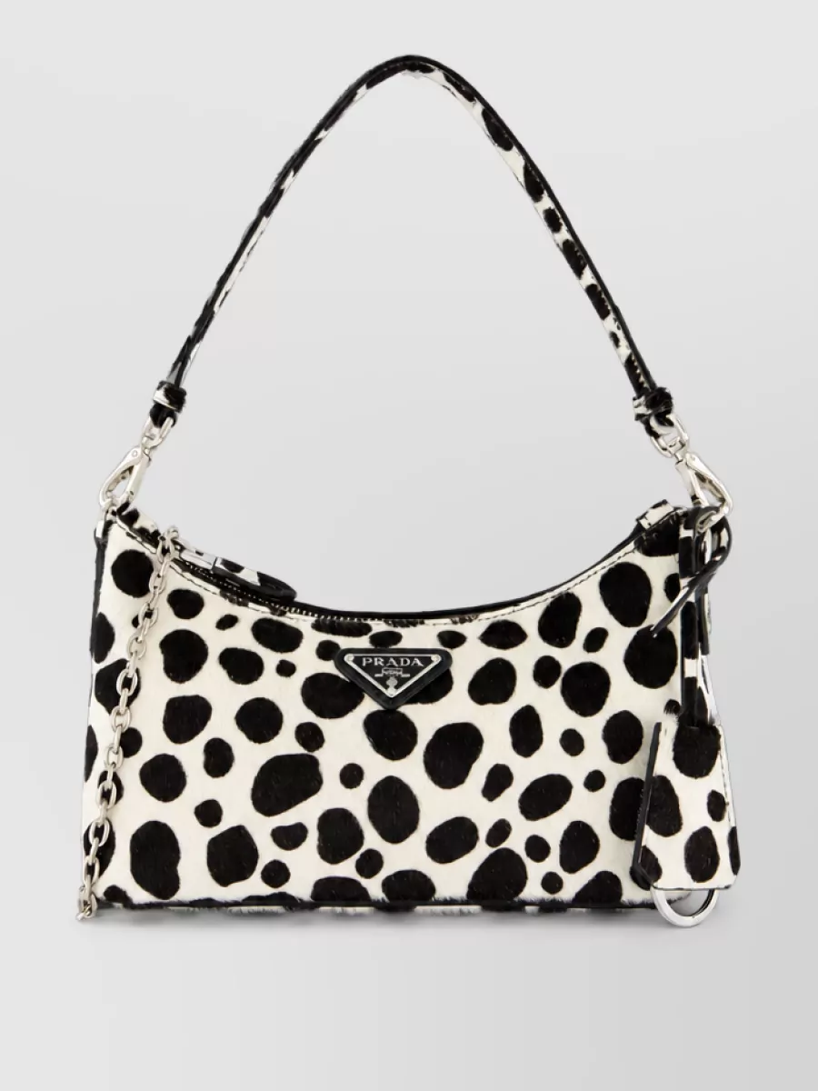 Prada triangle leather clutch bag