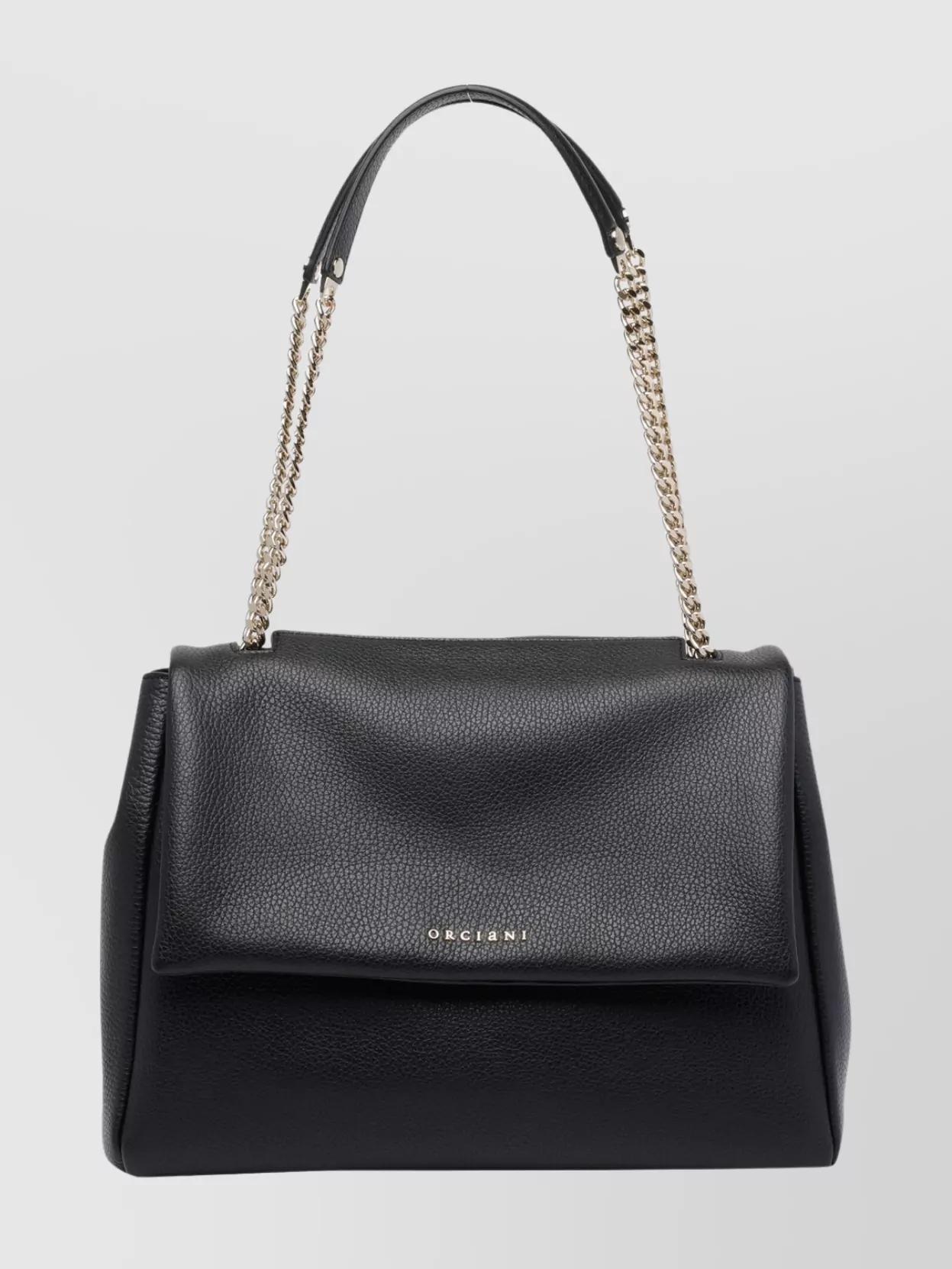 Orciani Medium Sveva Sense Shoulder Bag With Chain In Black