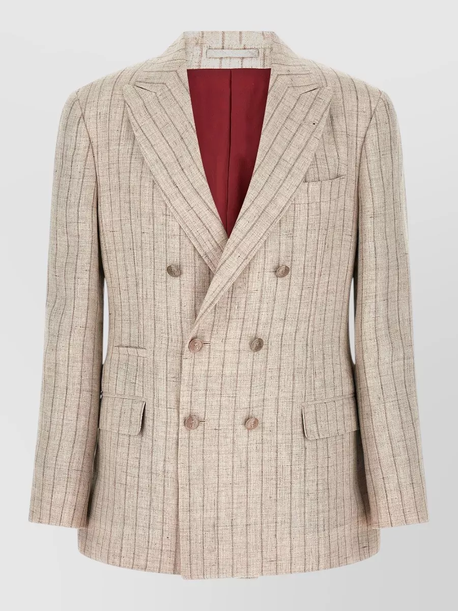 Brunello Cucinelli linen pinstripe blazer