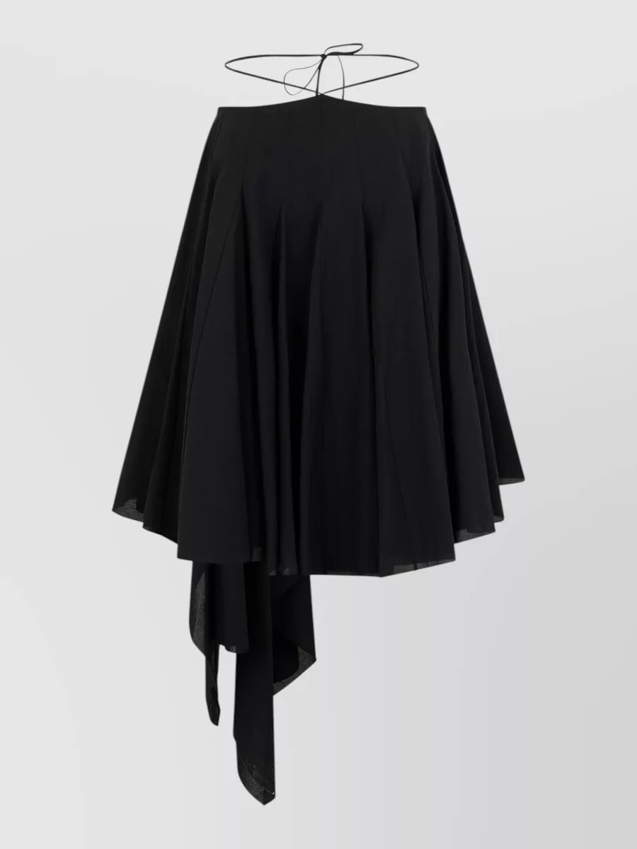 Jacquemus Courte Asymmetric Cotton-blend Crepon Halterneck Dress In Black
