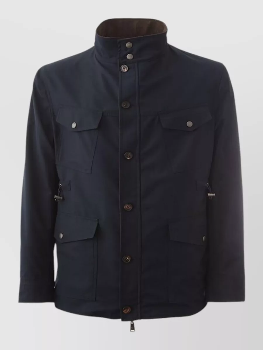 Lardini Wool Single-Breasted Field Jacket