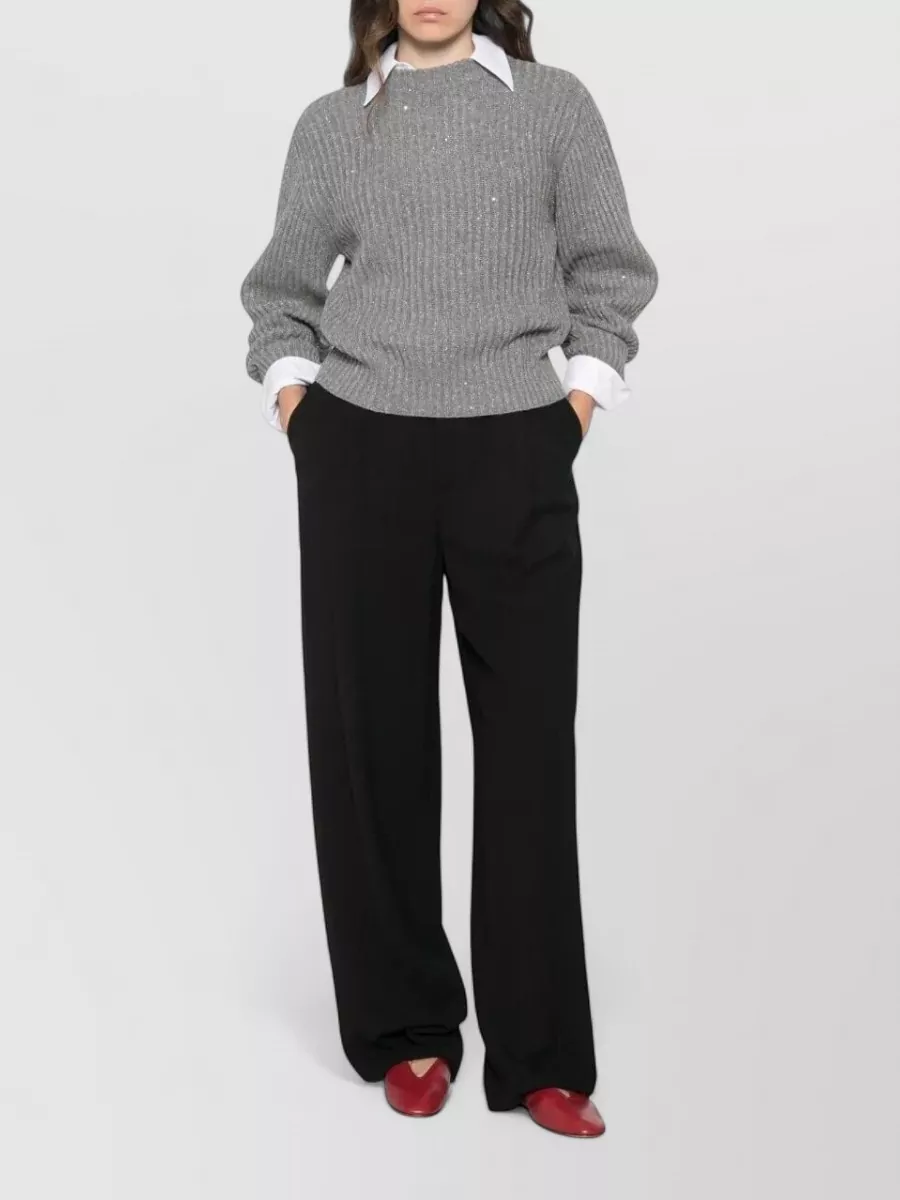 Brunello Cucinelli Cashmere Wool Ribbed Sweater