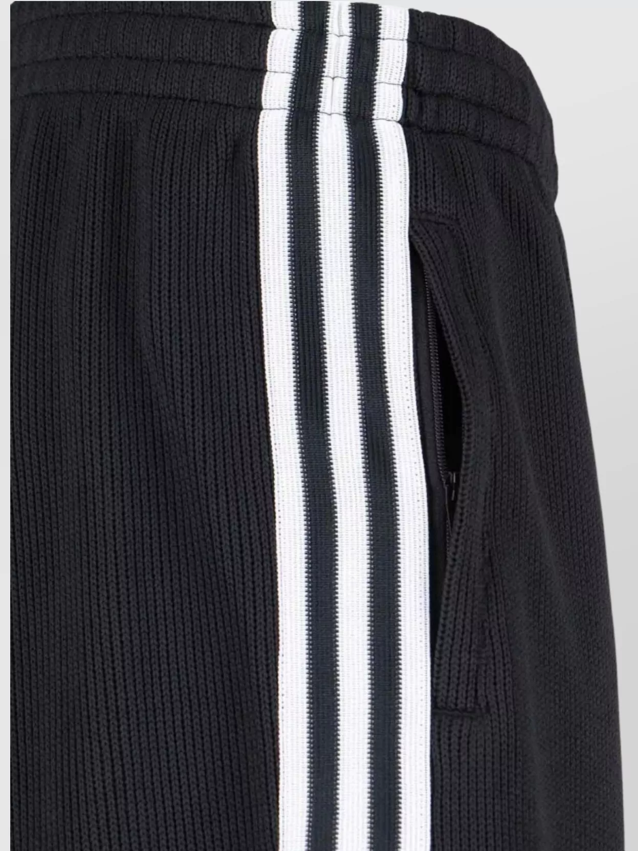 Adidas Straight Ribbed Texture Trousers With Side Stripes