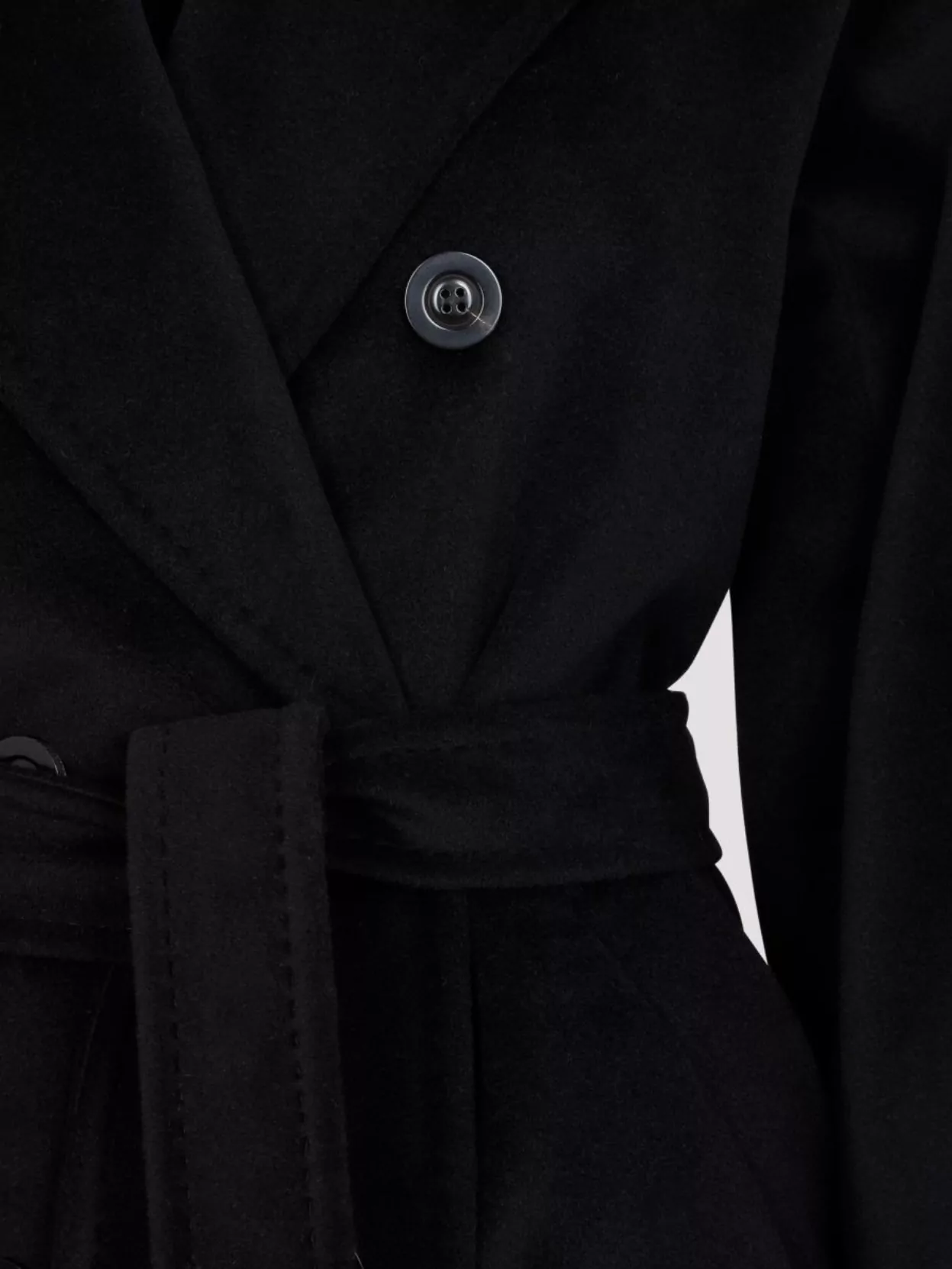 Max Mara Double-breasted Coat With Belt Coats Blue In Black