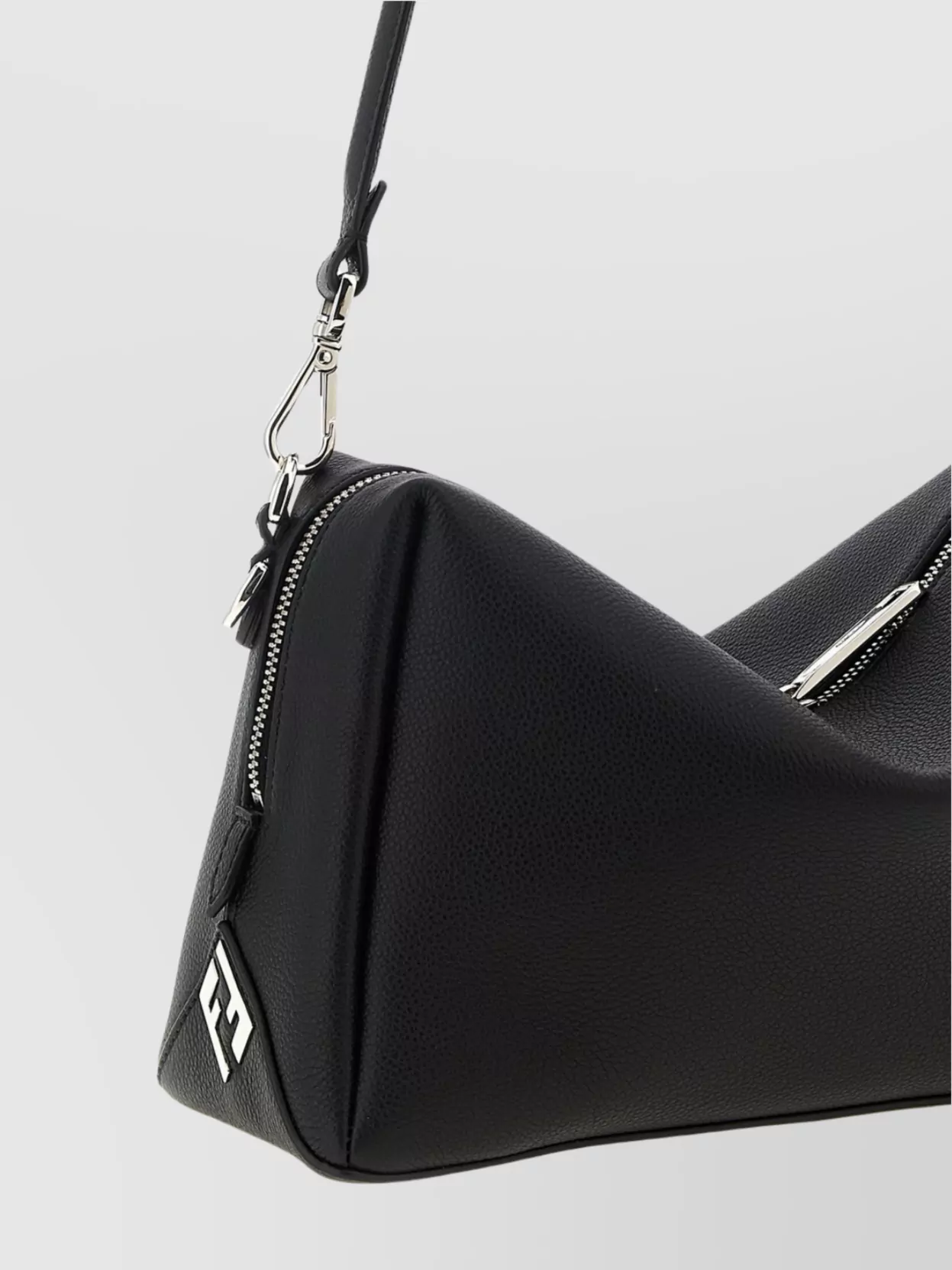 Fendi Medium Shoulder Bag Adjustable Strap Metal Hardware Textured Finish