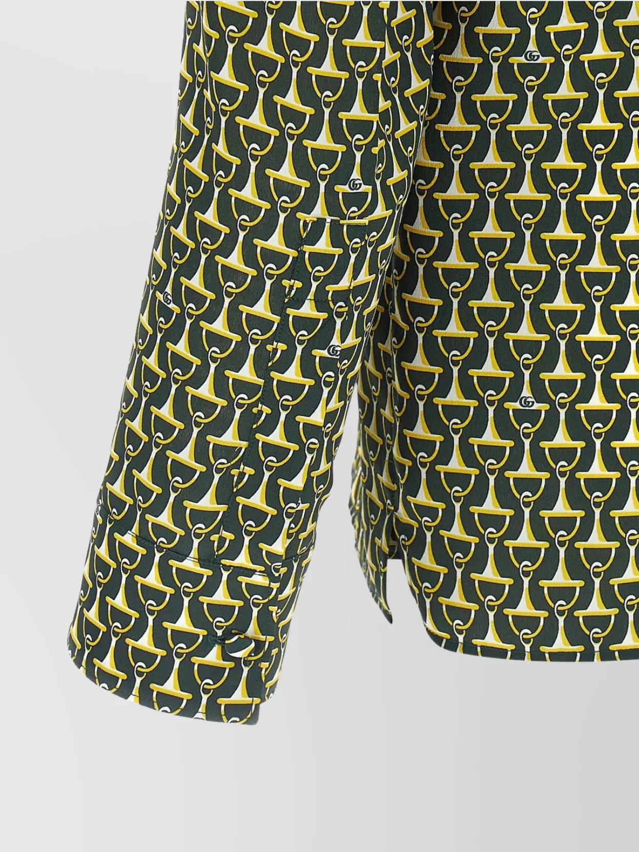 Gucci Allover Print Long Sleeve Horsebit Shirt