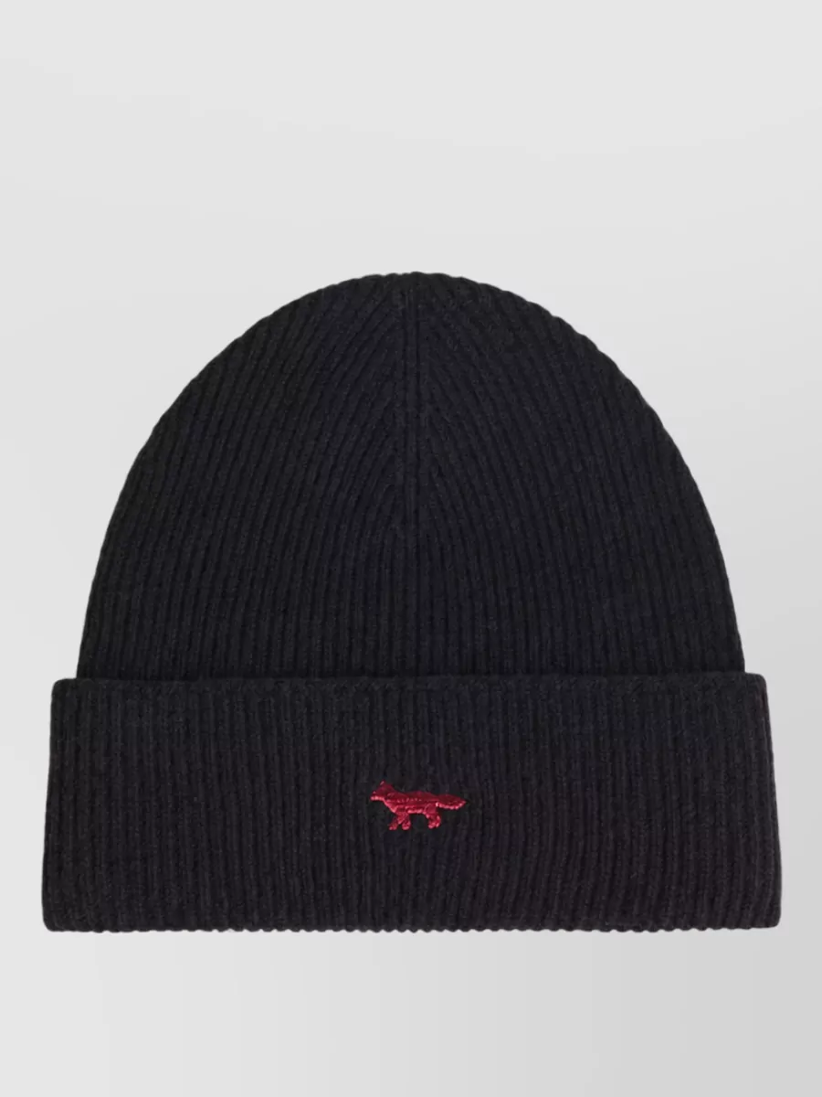Maison Kitsuné wool ribbed beanie