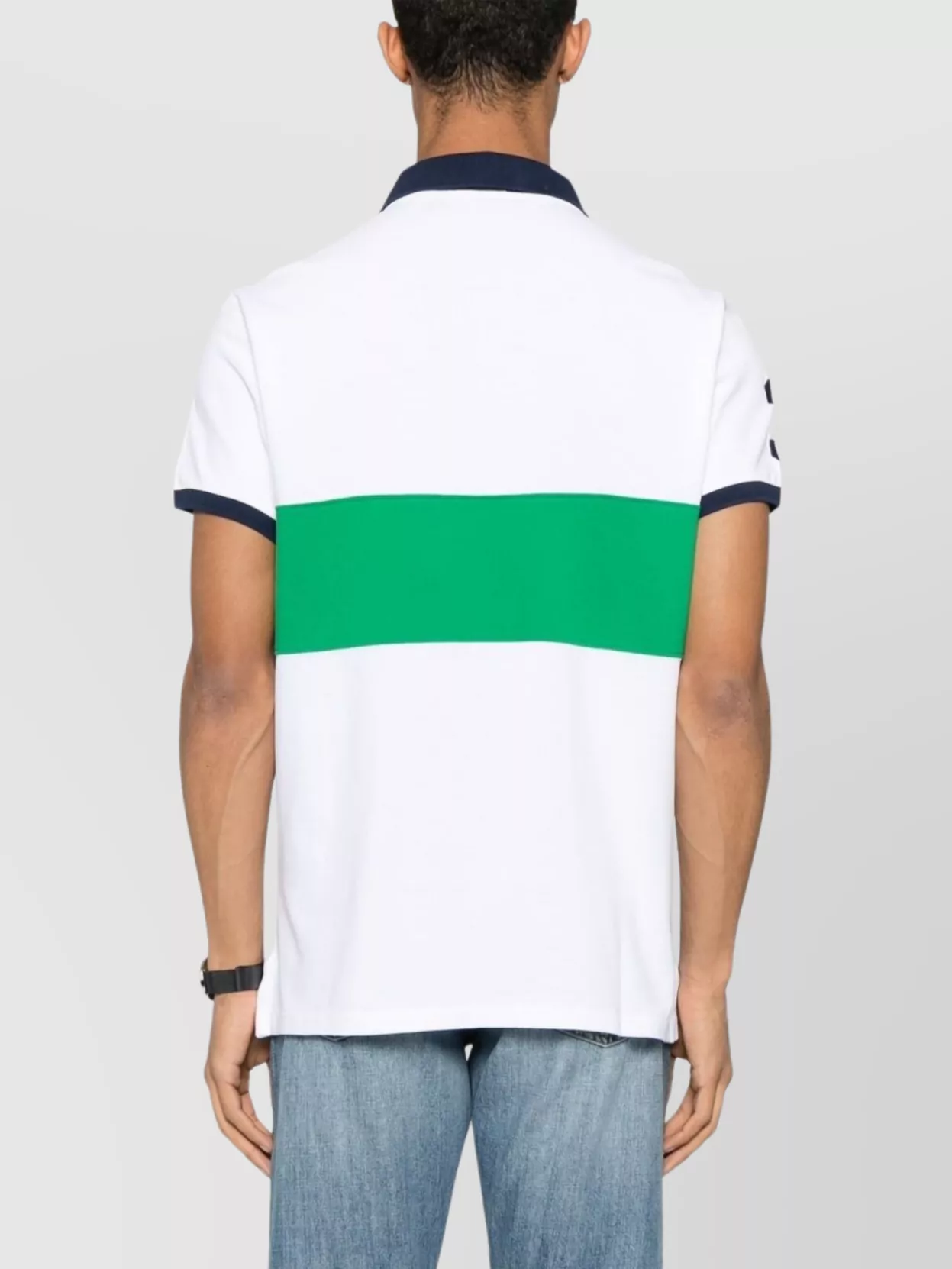 Ralph Lauren Logo Patch Polo Shirt With Contrasting Collar