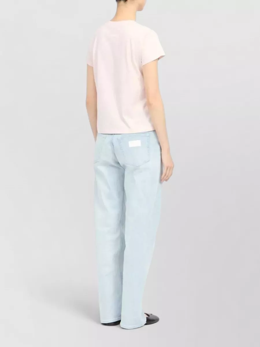 Mm6 Maison Margiela Crew Neck Short Sleeve Cotton Jersey Top