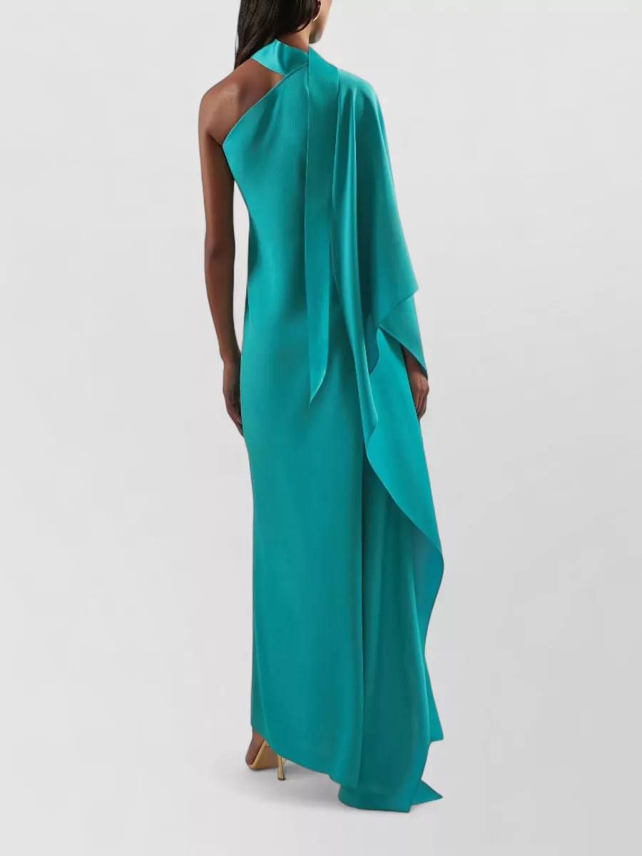 Taller Marmo One-Shoulder Scarf-Neckline Maxi Dress