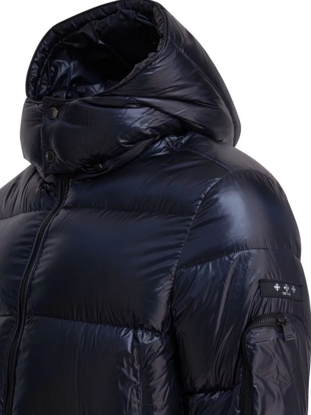 Tatras Quilted Hooded Jacket With Side And Arm Pockets In Blue