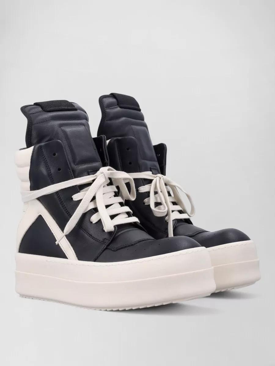 Rick Owens Leather High-Top Sneakers