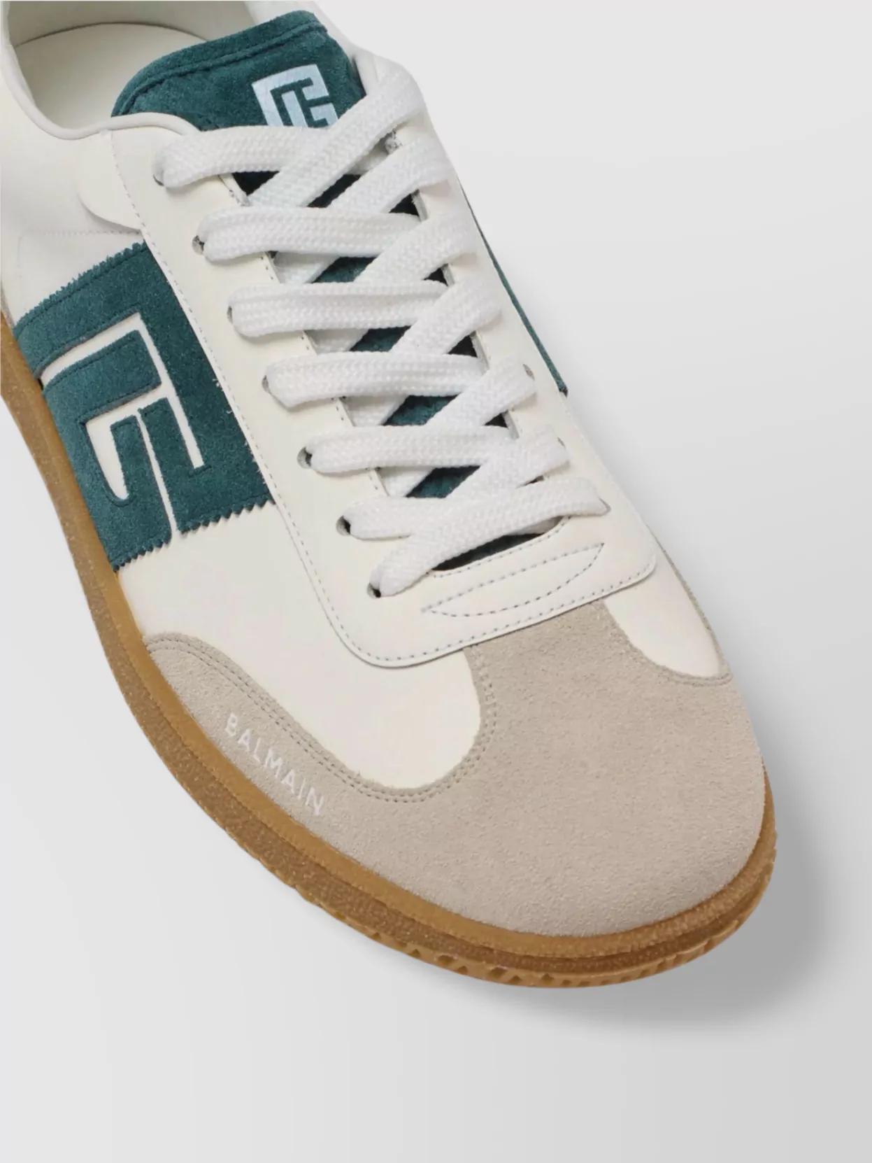 Balmain Swan Suede And Smooth Leather Trainers
