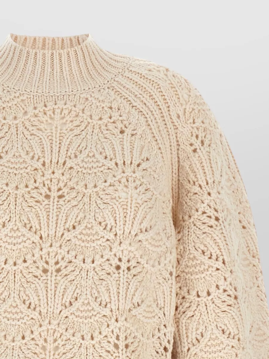 Zimmermann Wool Cable-Knit Turtleneck Sweatshirt