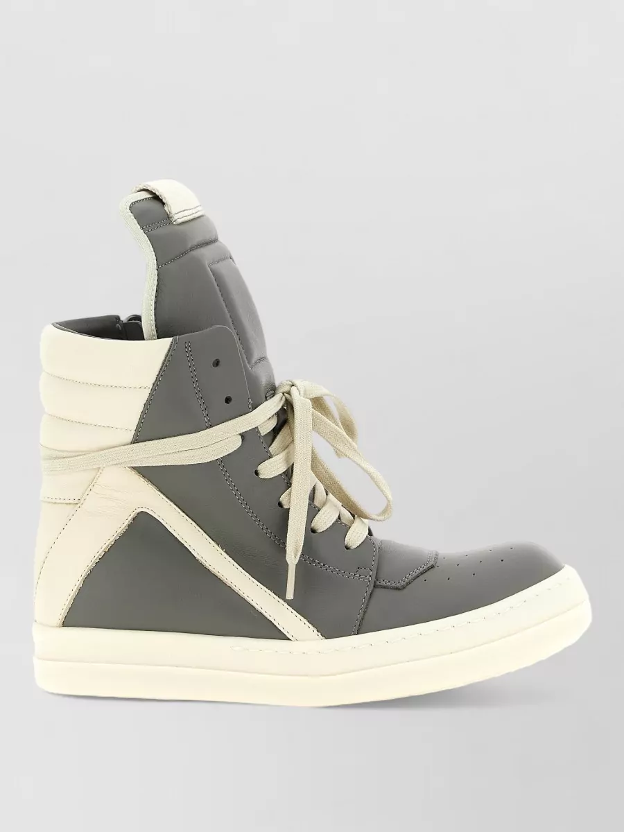 Rick Owens Geobasket High Top Sneakers Contrast Panels