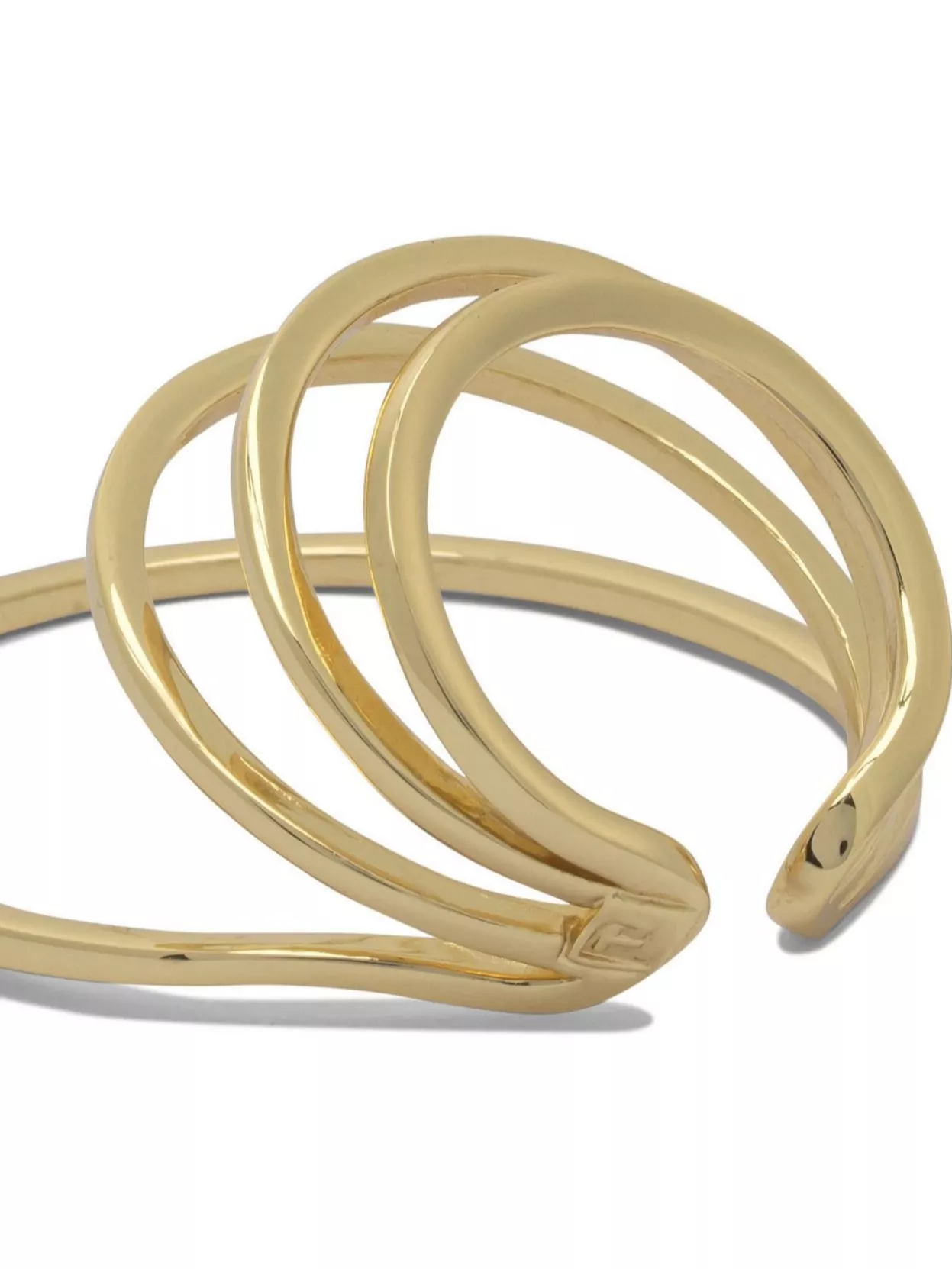 Federica Tosi Curved Open Design Polished Earrings In Gold
