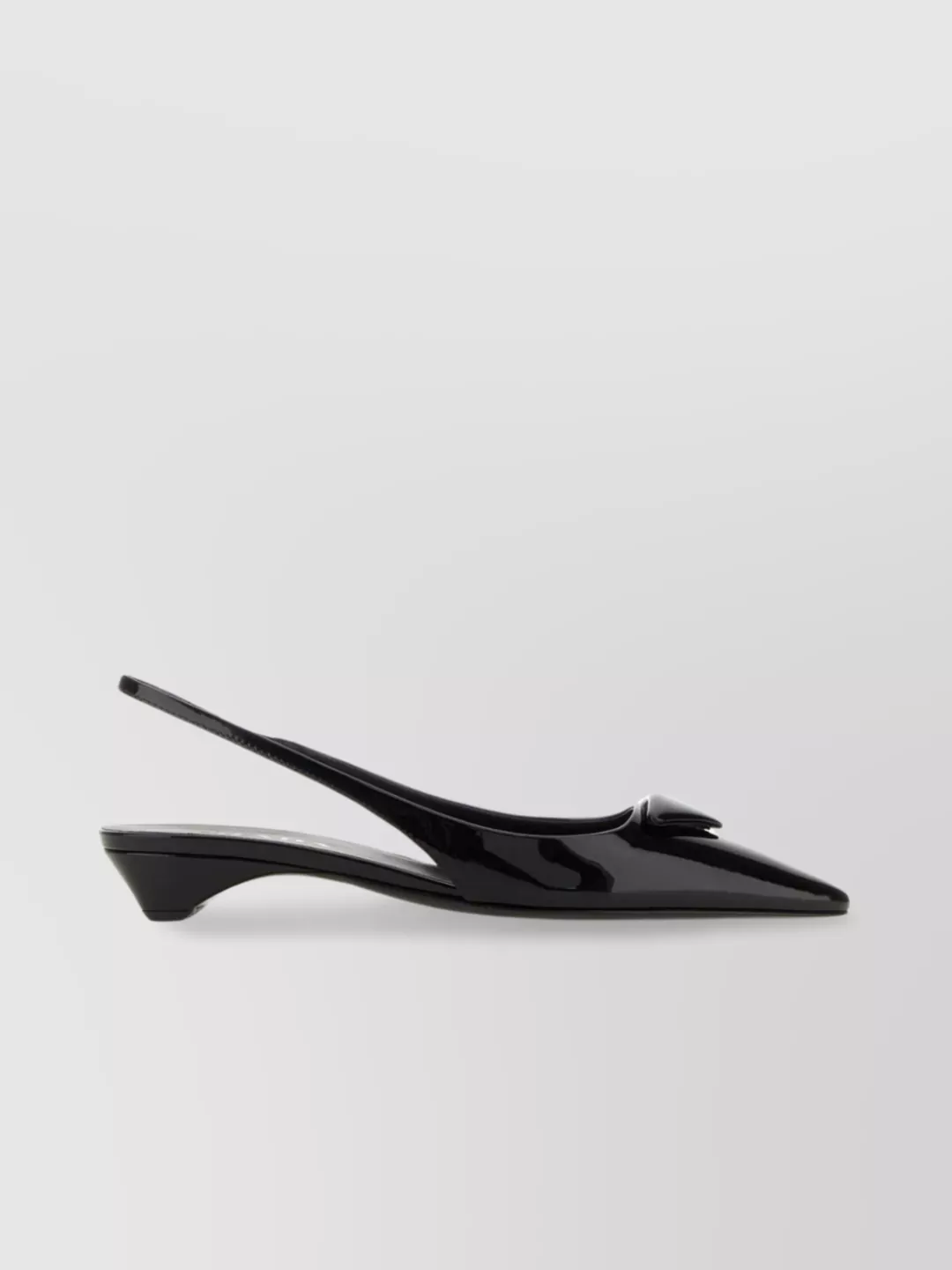 Shop Prada Leather Pointed-toe Ballet Flats