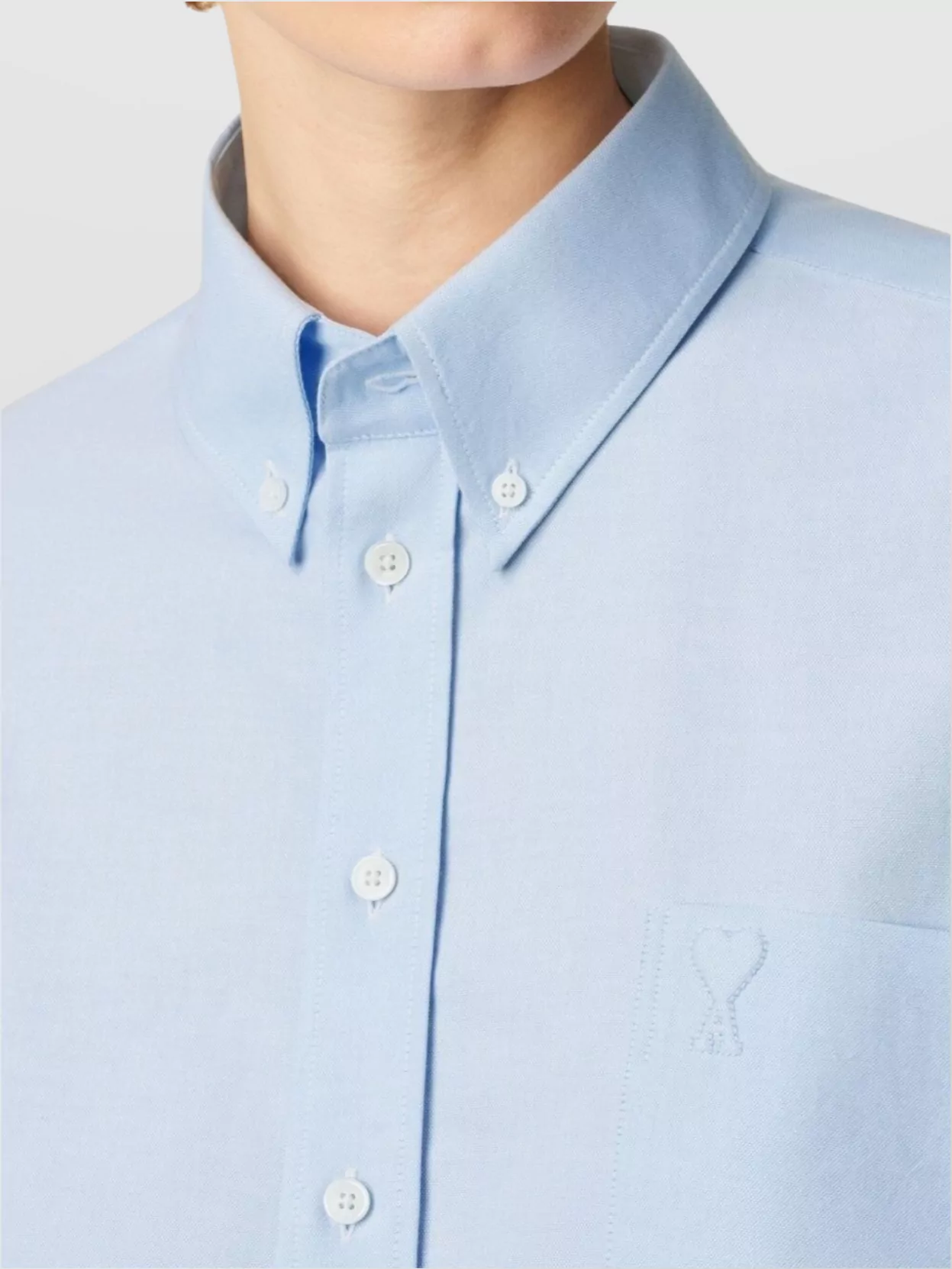 Ami Paris Short Cotton Shirt Button-Down Collar