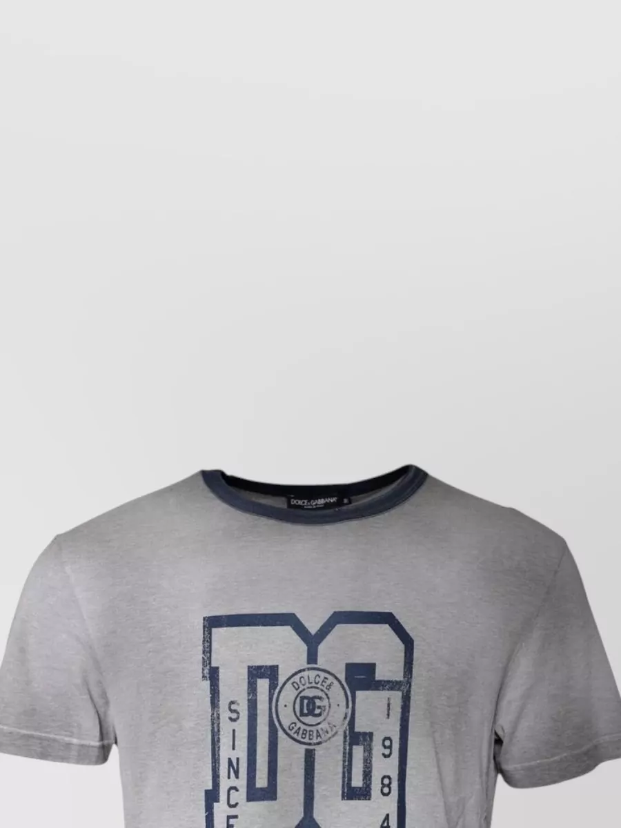 Dolce&Gabbana Cotton Logo Print Crew Neck T-Shirt