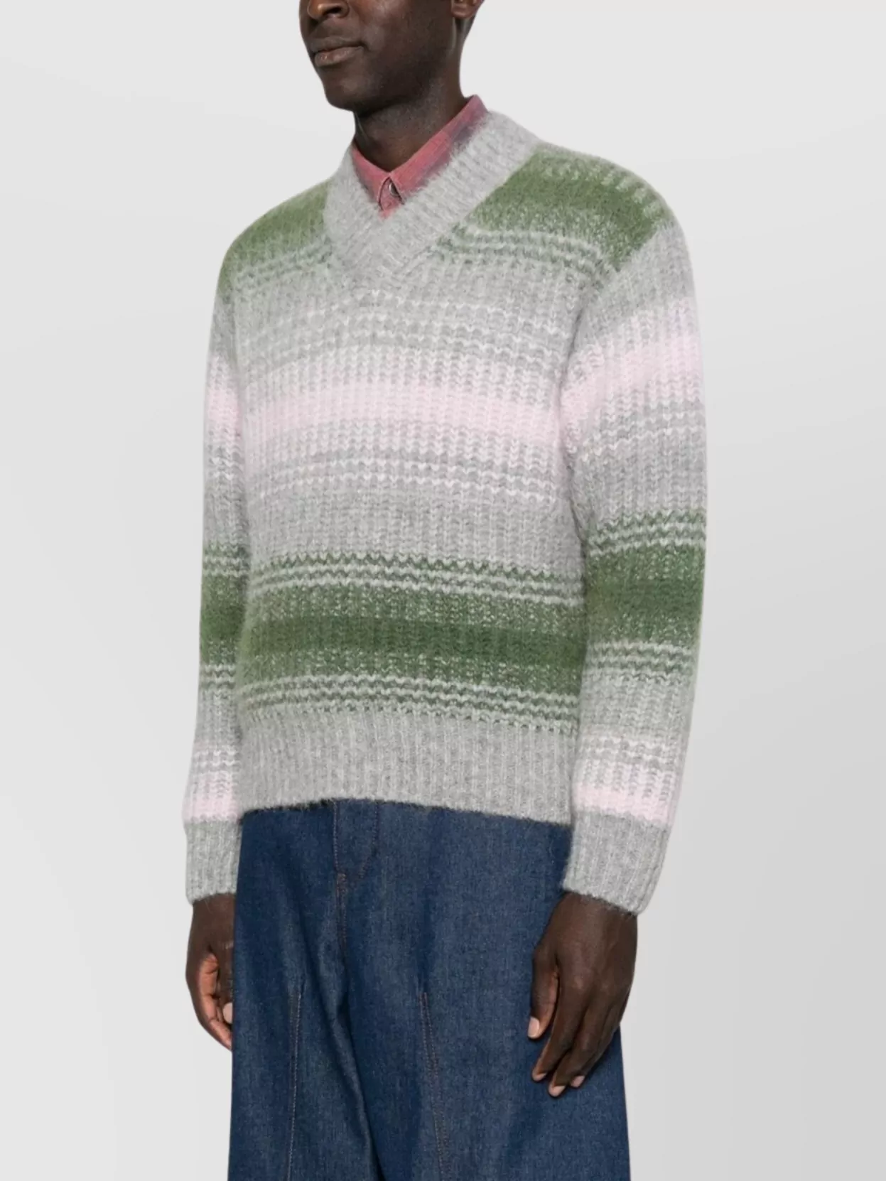 Kenzo Striped V-Neck Sweater Long Sleeves