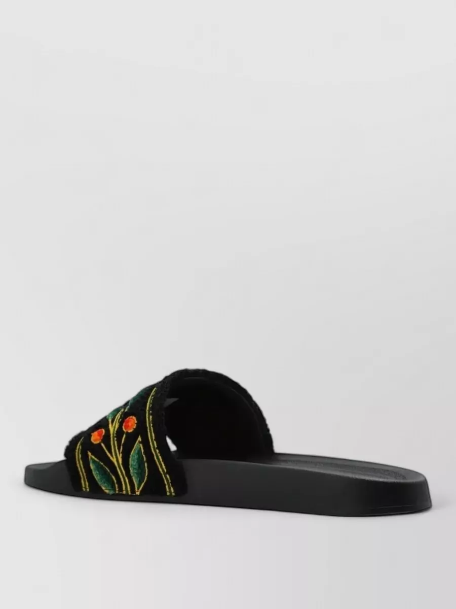 Casablanca Embroidered Terry Slides