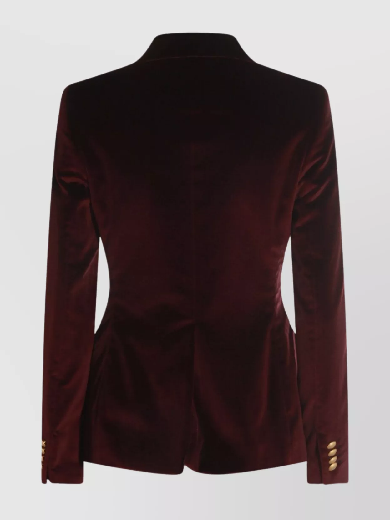 Tagliatore Double-breasted Velvet Blazer Gold-tone Buttons In Burgundy