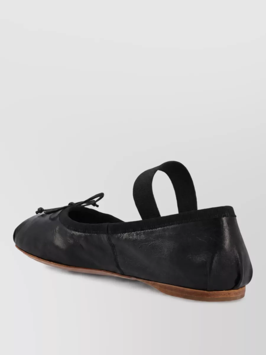 Miu Miu Leather Strap Ballerina Flats