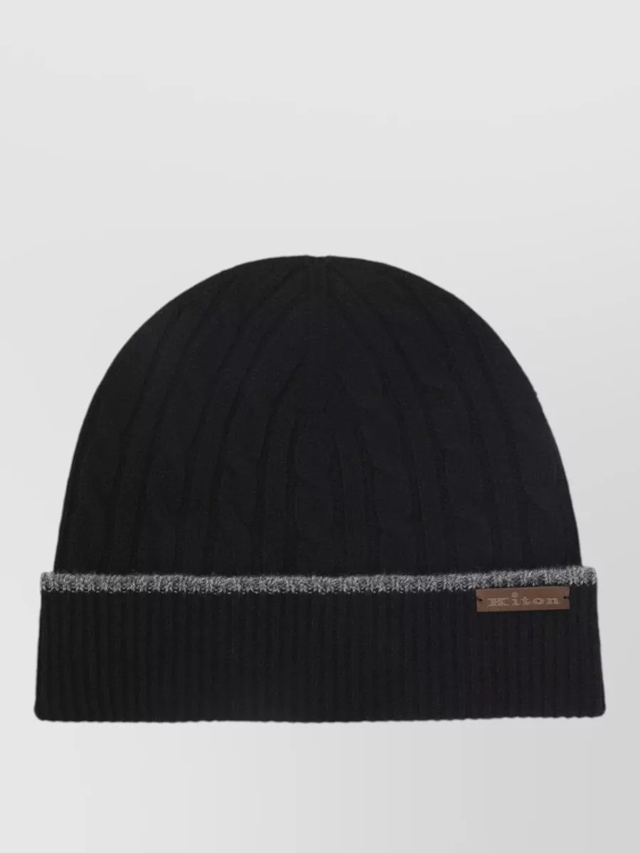 Kiton Cable-Knit Cashmere Beanie