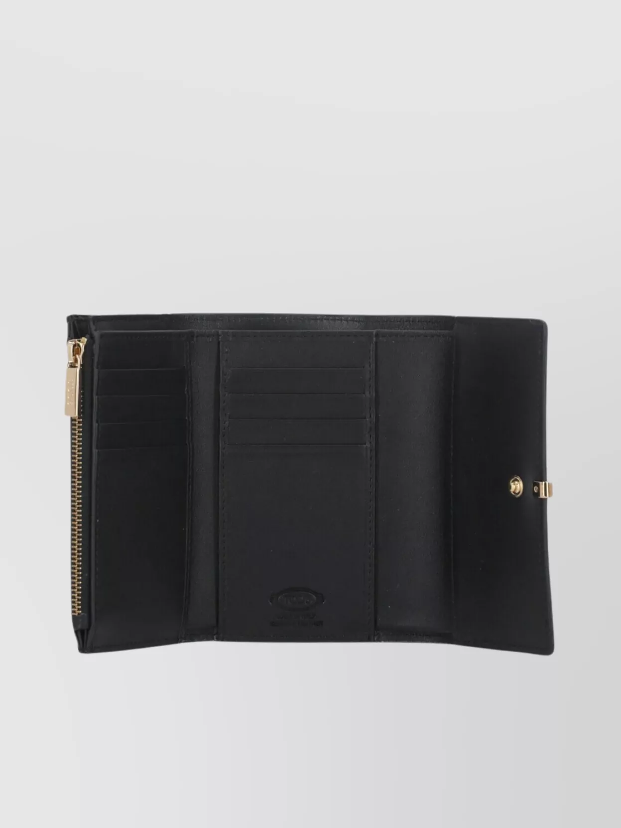 Tod's Leather Fold-Over Wallet Gold-Tone Hardware