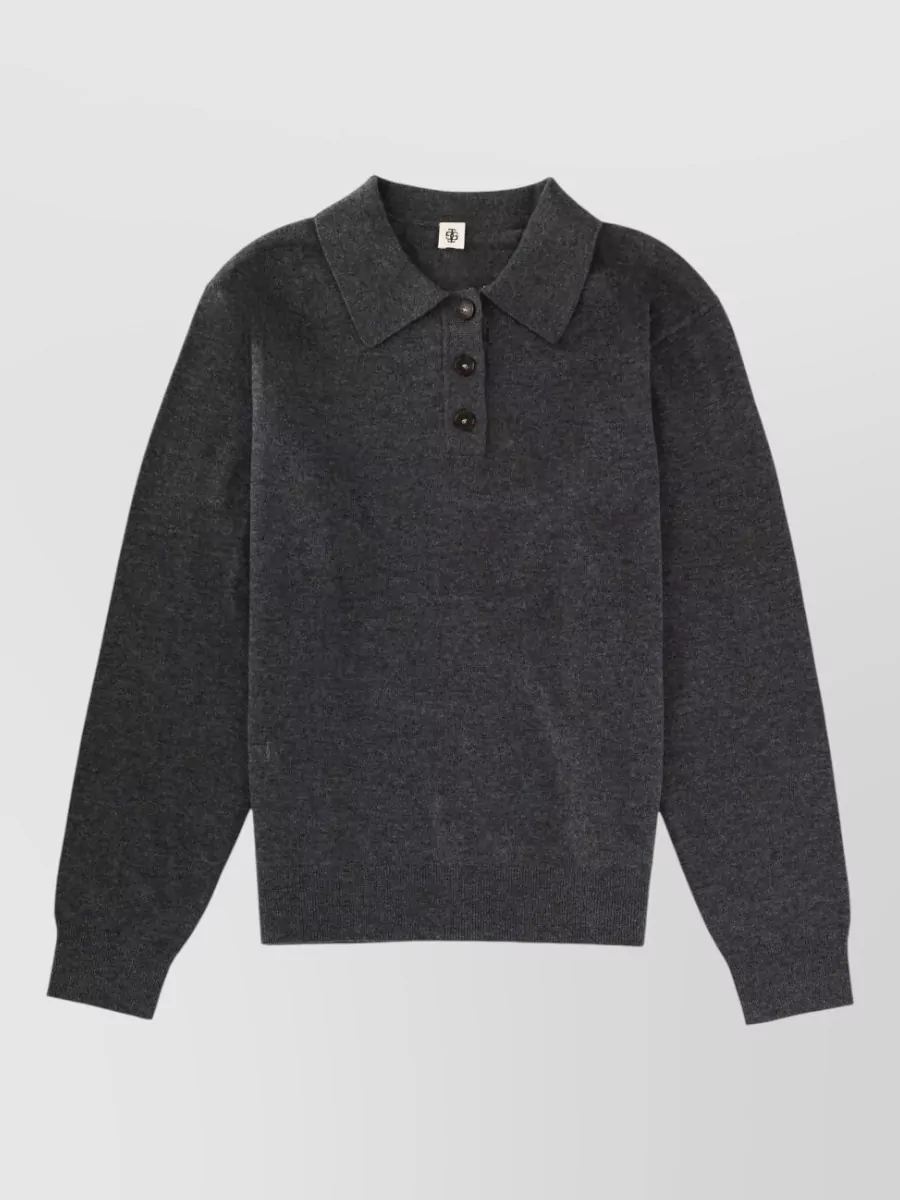 The Garment wool cashmere relaxed fit knit polo sweater