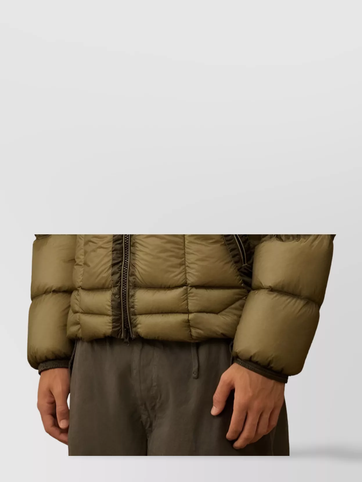 C.p. Company Hooded Down Jacket Featuring Adjustable Elements