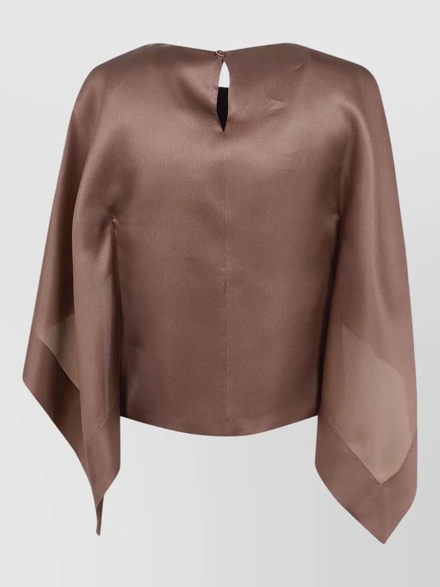 Alberta Ferretti Silk Cape Blouse
