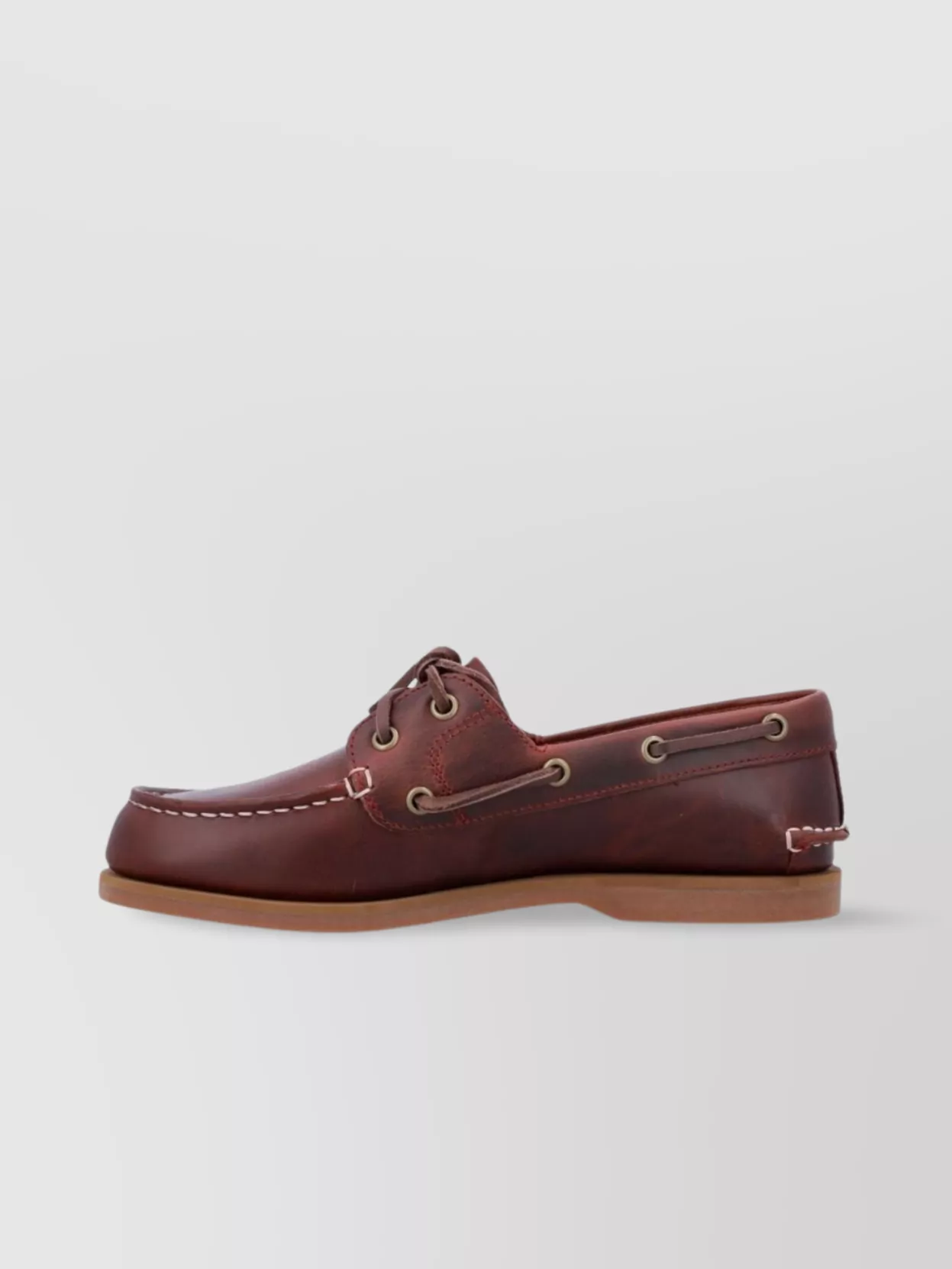 Timberland Marine-inspired Bordeaux Boat Shoes With Decorative Lacing In Brown