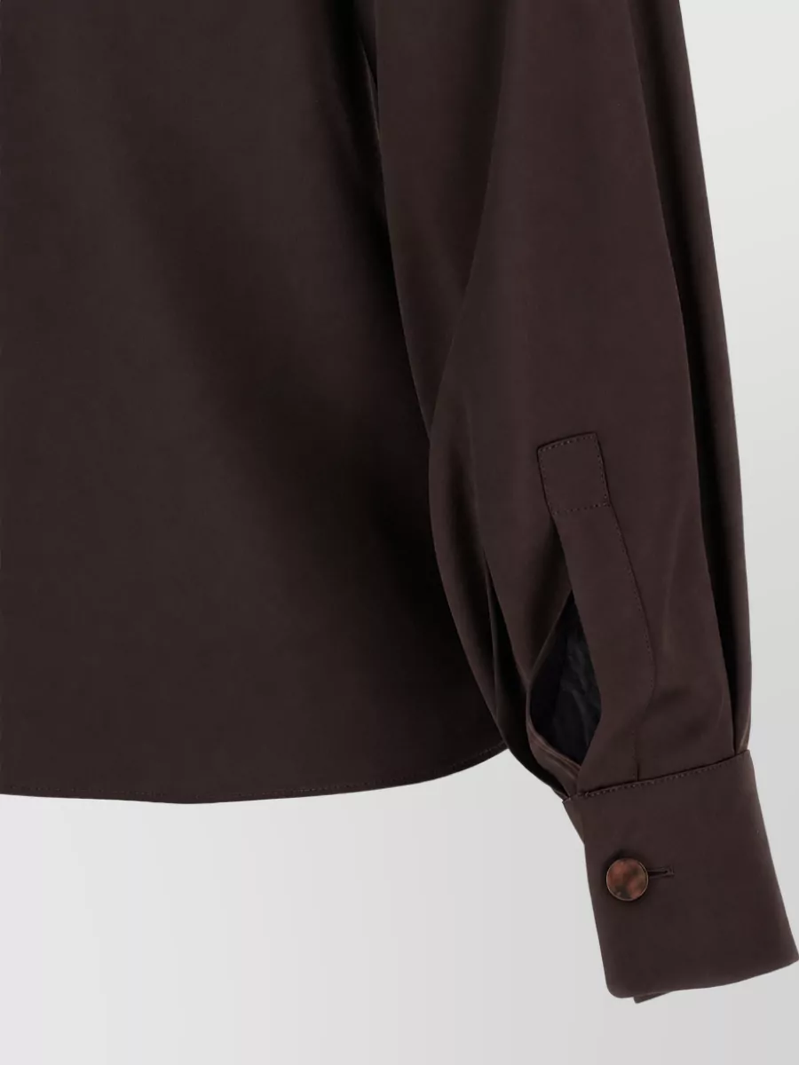 Max Mara Silk Draped-Neck Scarf Blouse