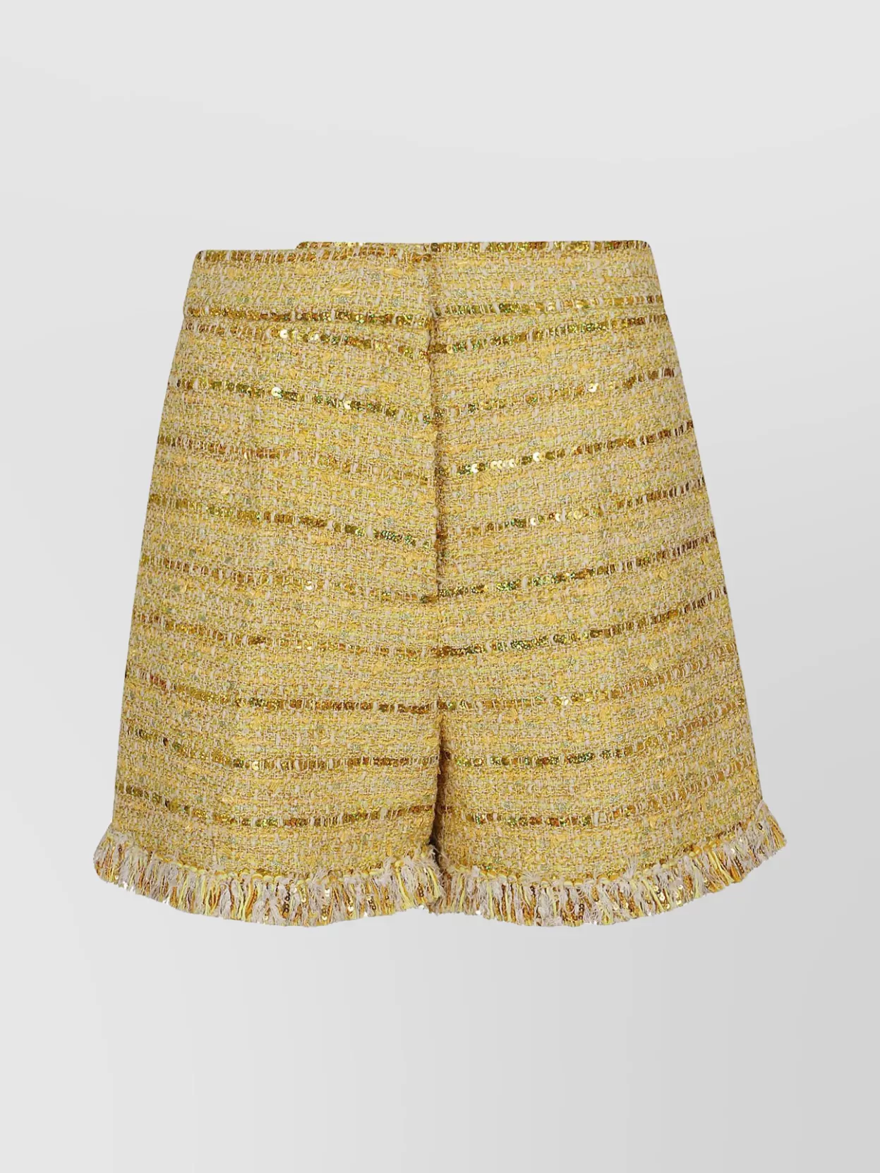 Shop Giambattista Valli Fringed Sequin Textured Shorts