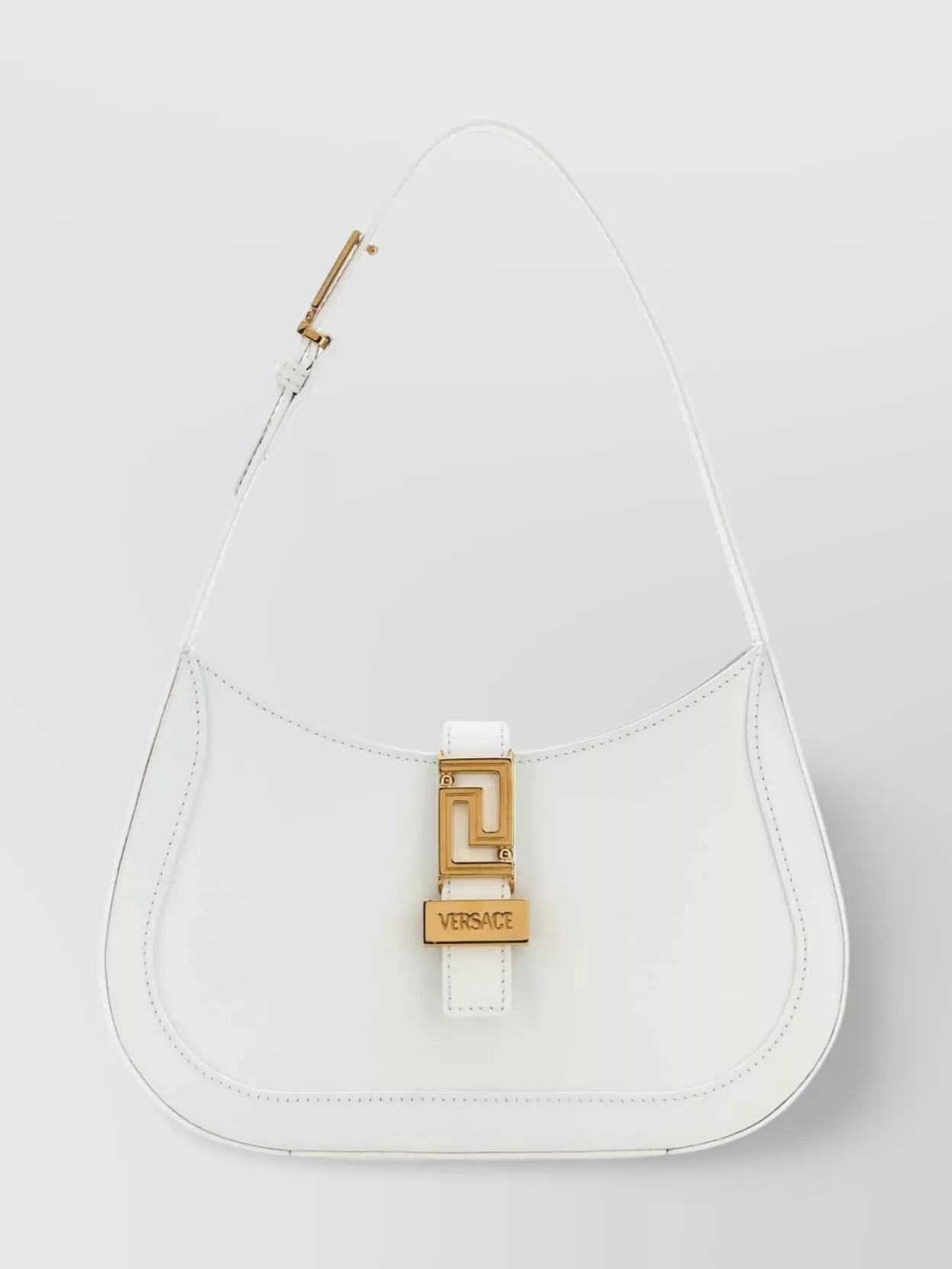 Shop Versace Small Greca Goddess Shoulder Bag In White